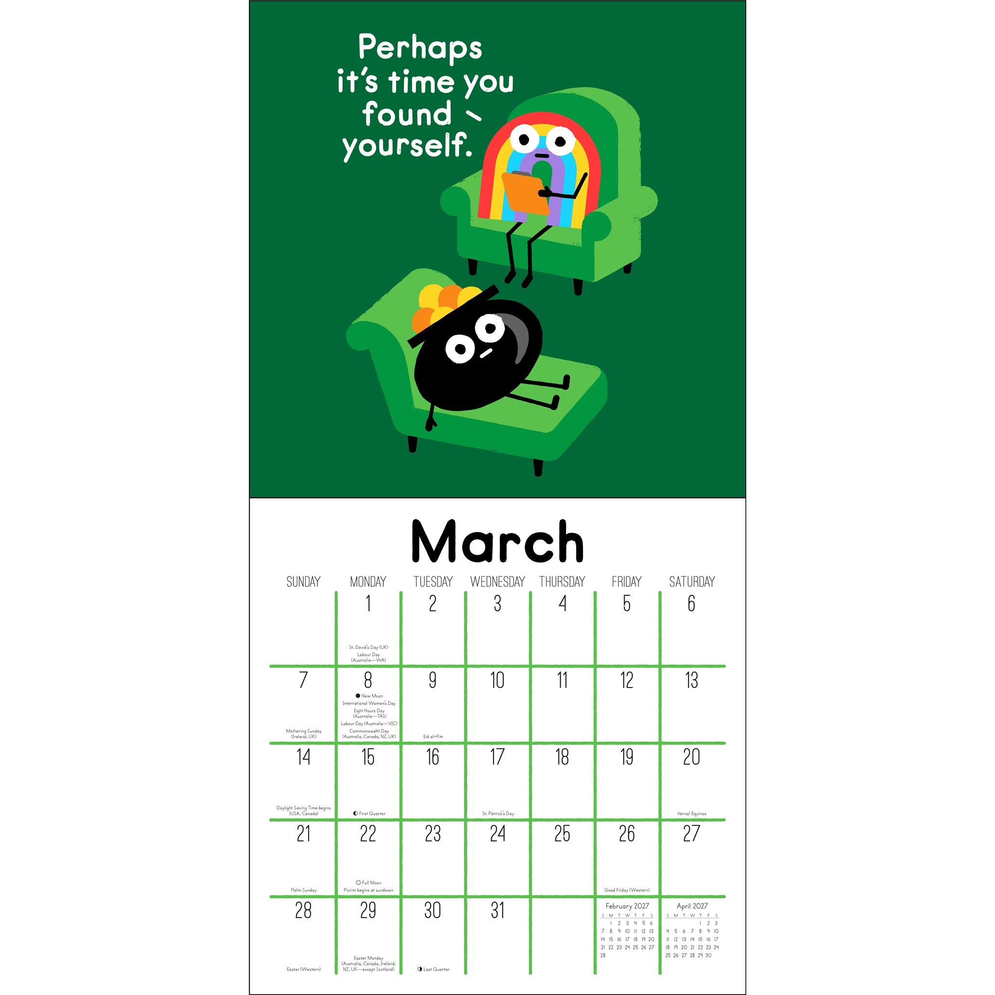 Calendrier mural 2027 – Art de David Olenick – En ligne seulement