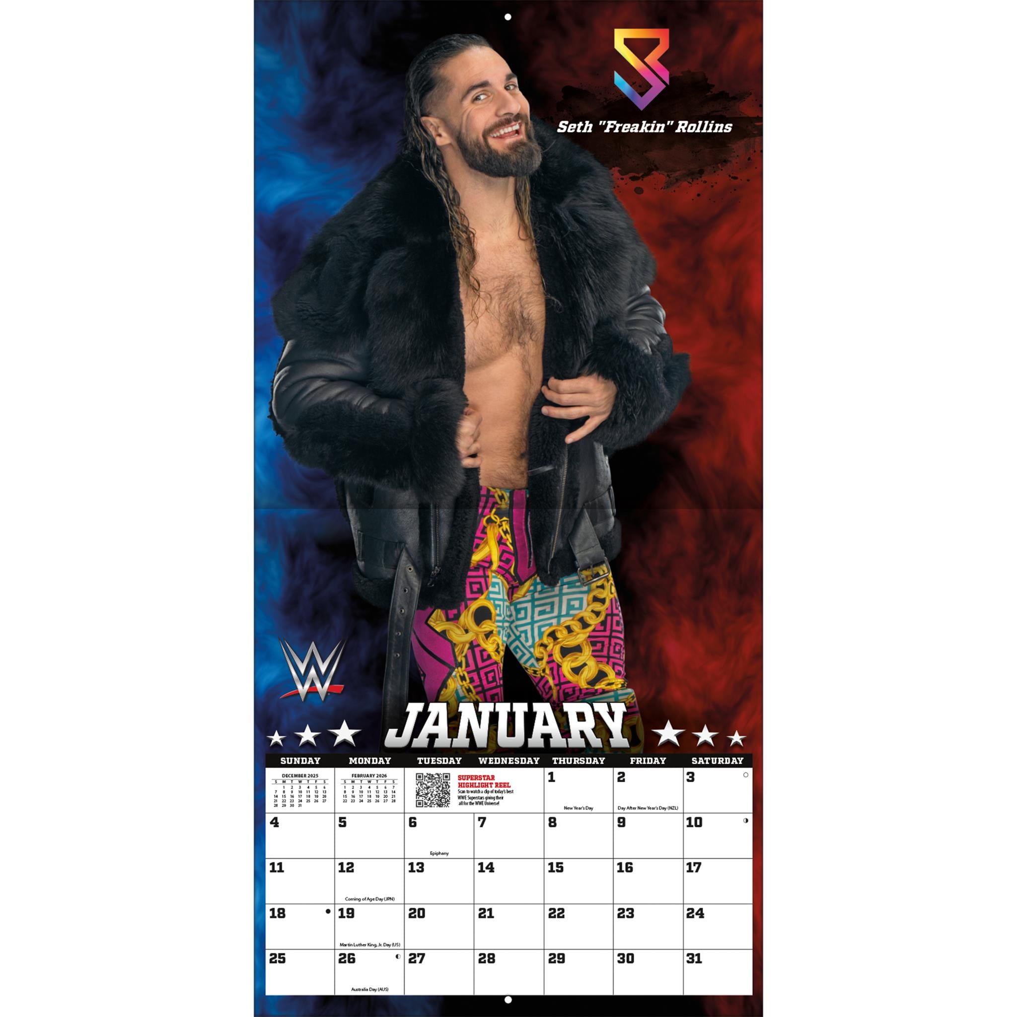 Calendrier mural WWE Superstars 2026