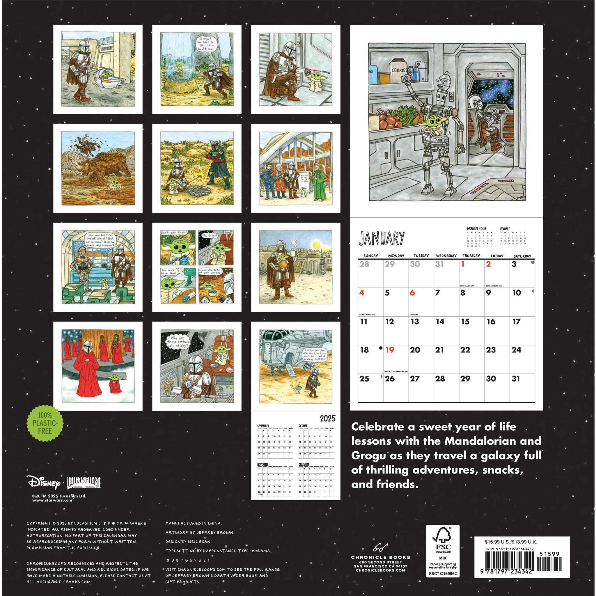 Calendrier mural 2026 de The Mandalorian and Child - Disponible uniquement en ligne