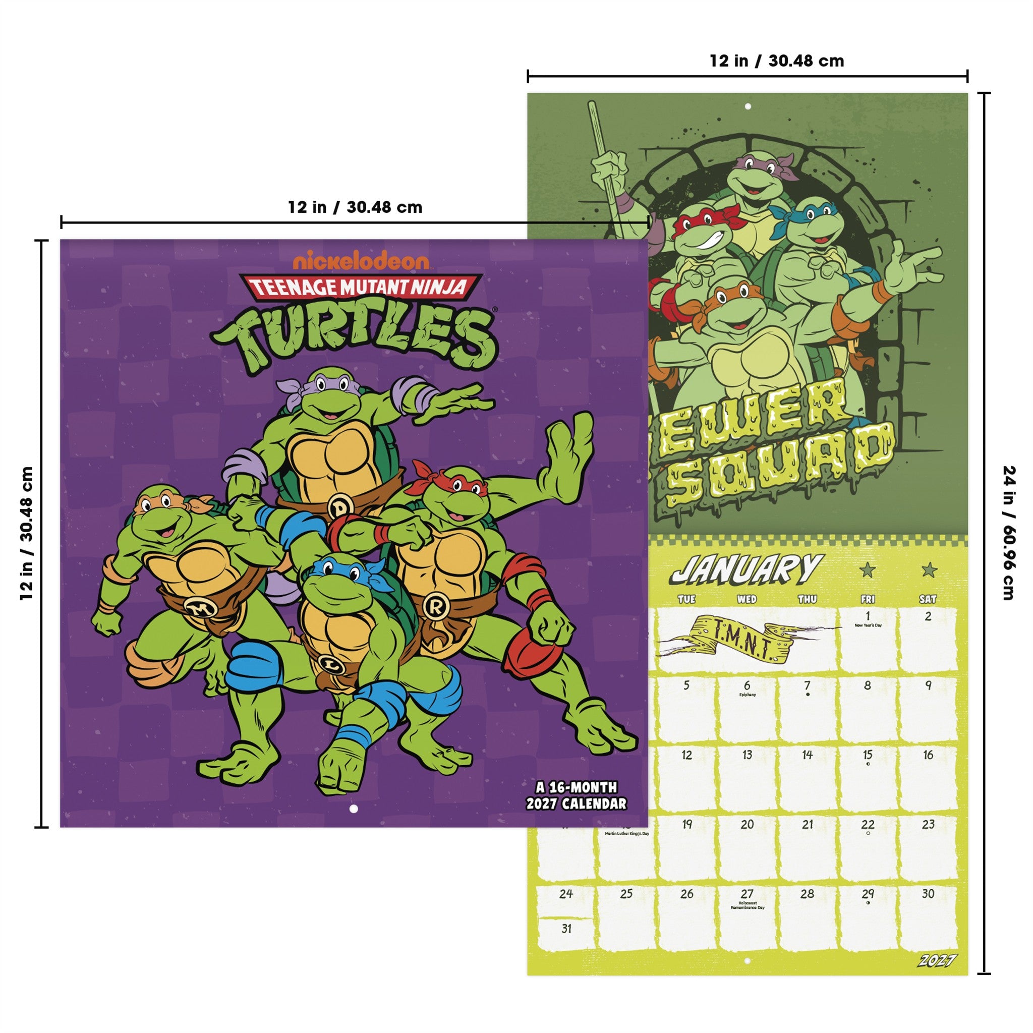 Calendrier mural Tortues Ninja 2027