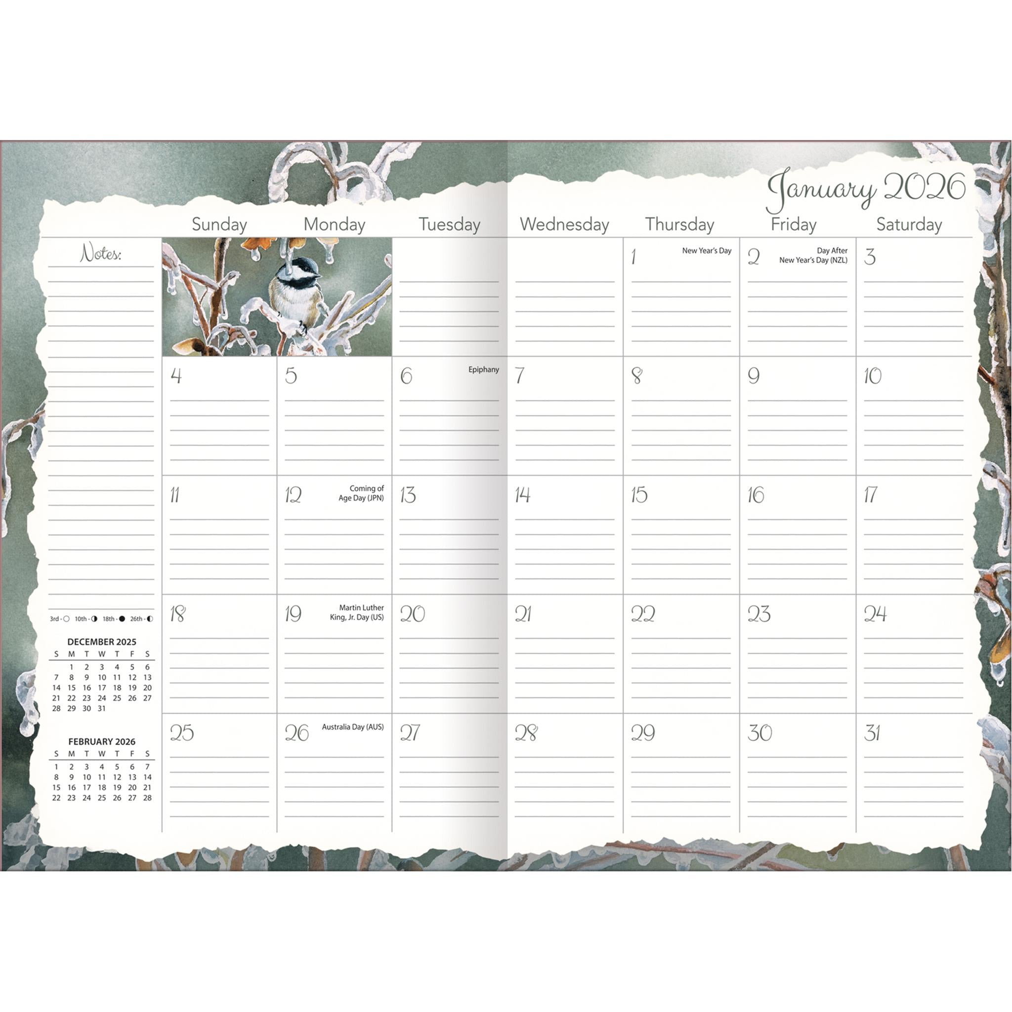 Songbirds 2026 Monthly Pocket Planner