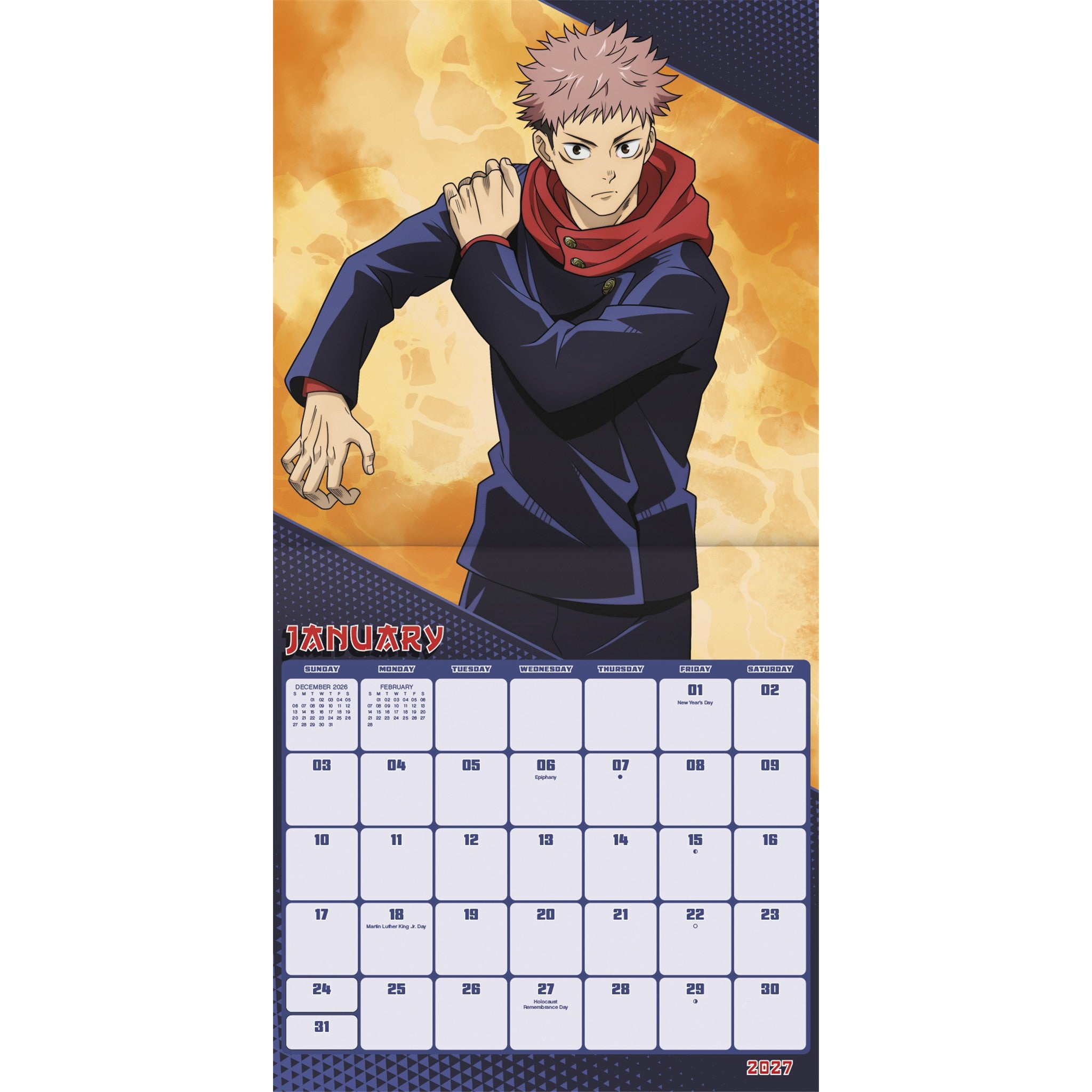 Calendrier mural Jujutsu Kaisen 2027 - Disponible en ligne uniquement