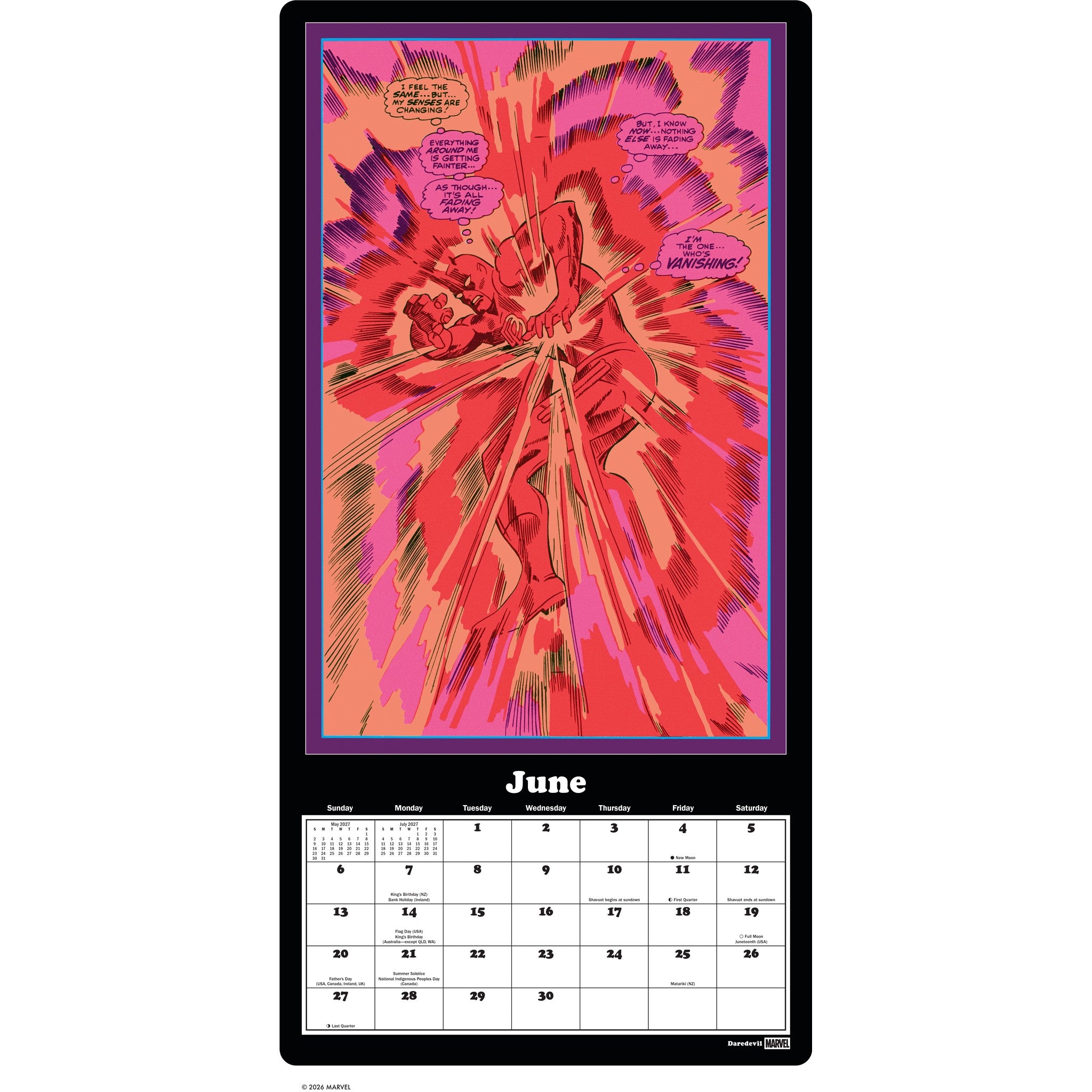 Marvel Classic Black Light Posters 2027 Wall Calendar