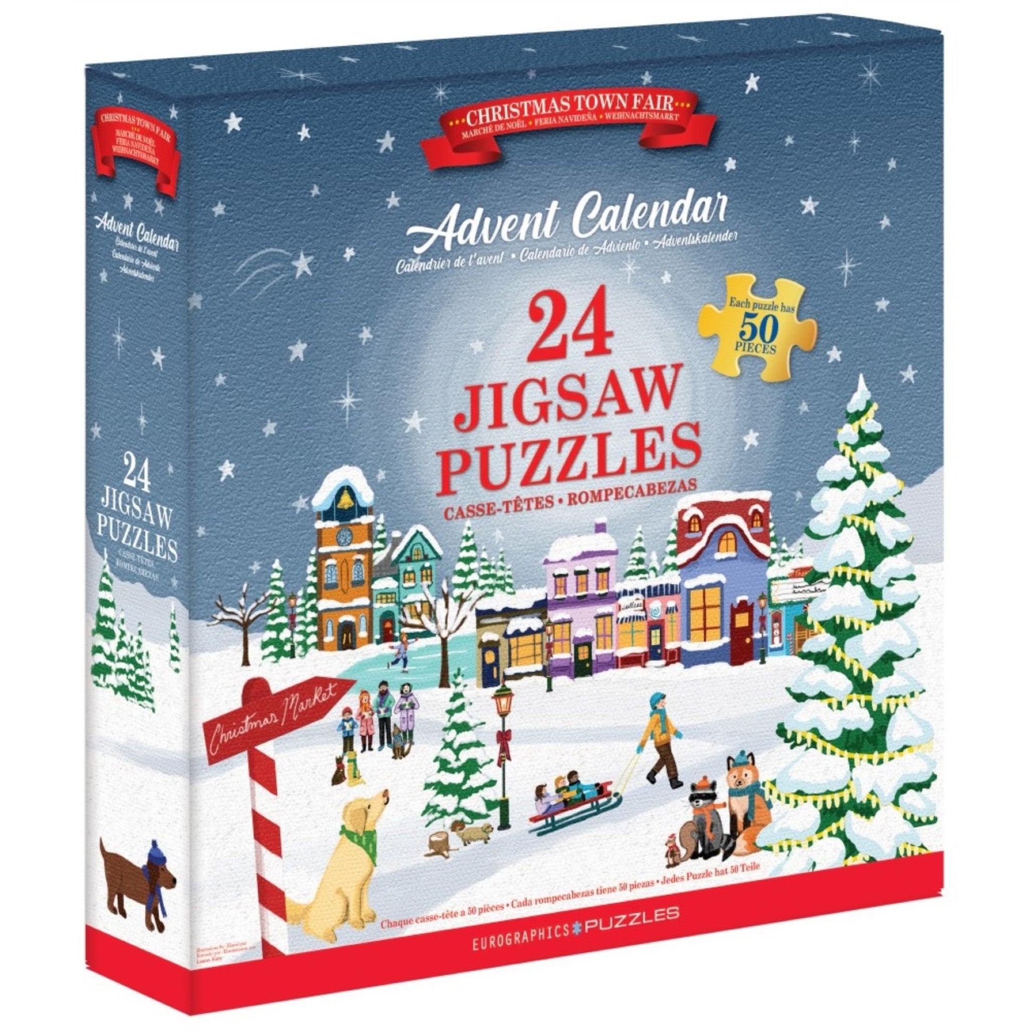 Calendrier de l'Avent Fête foraine de Noël - 24 mini puzzles de 50 pièces