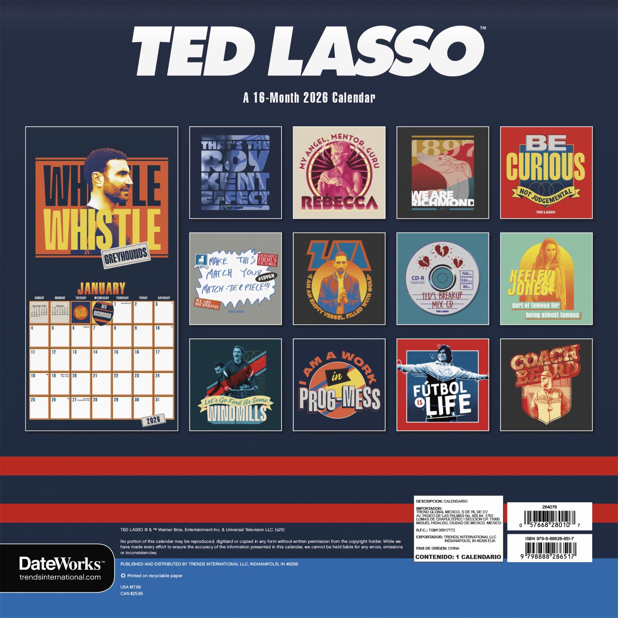 Calendrier mural Ted Lasso 2026