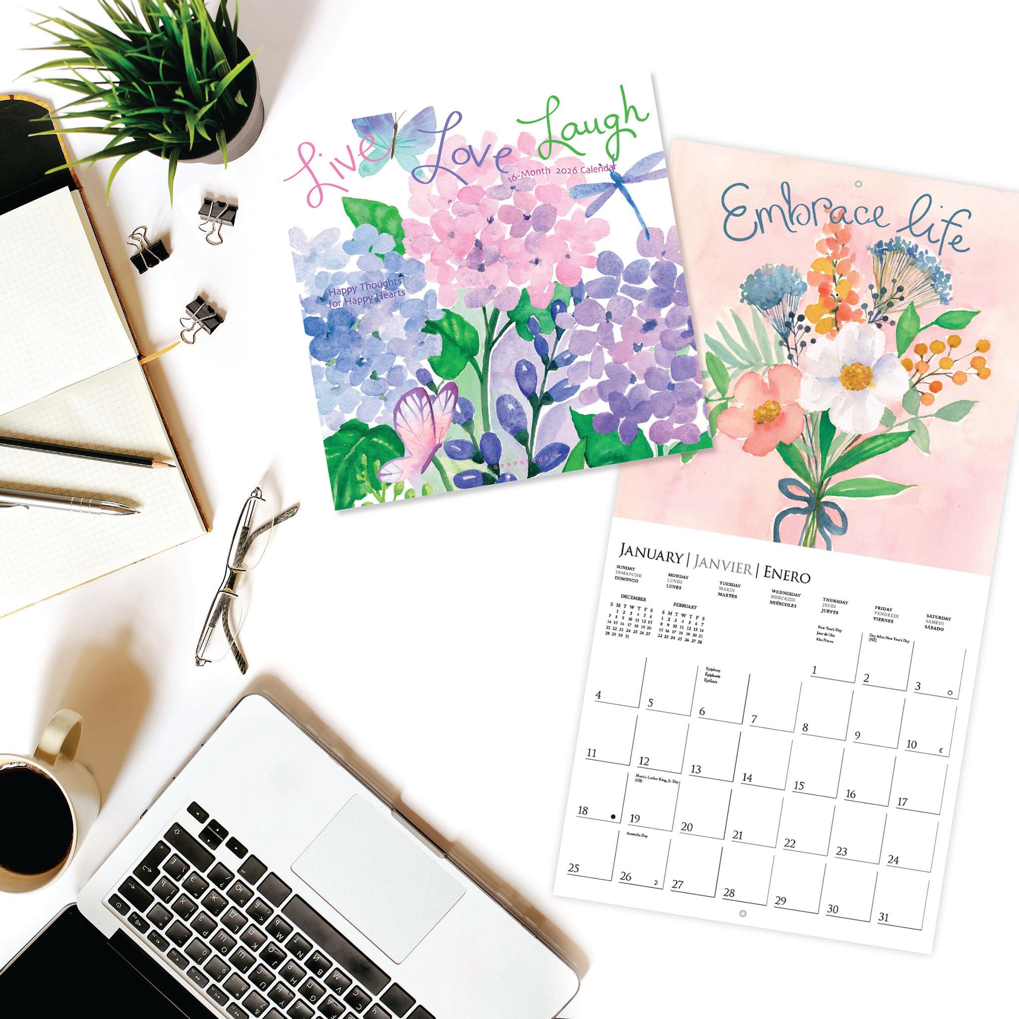 Live Love Laugh 2026 Wall Calendar