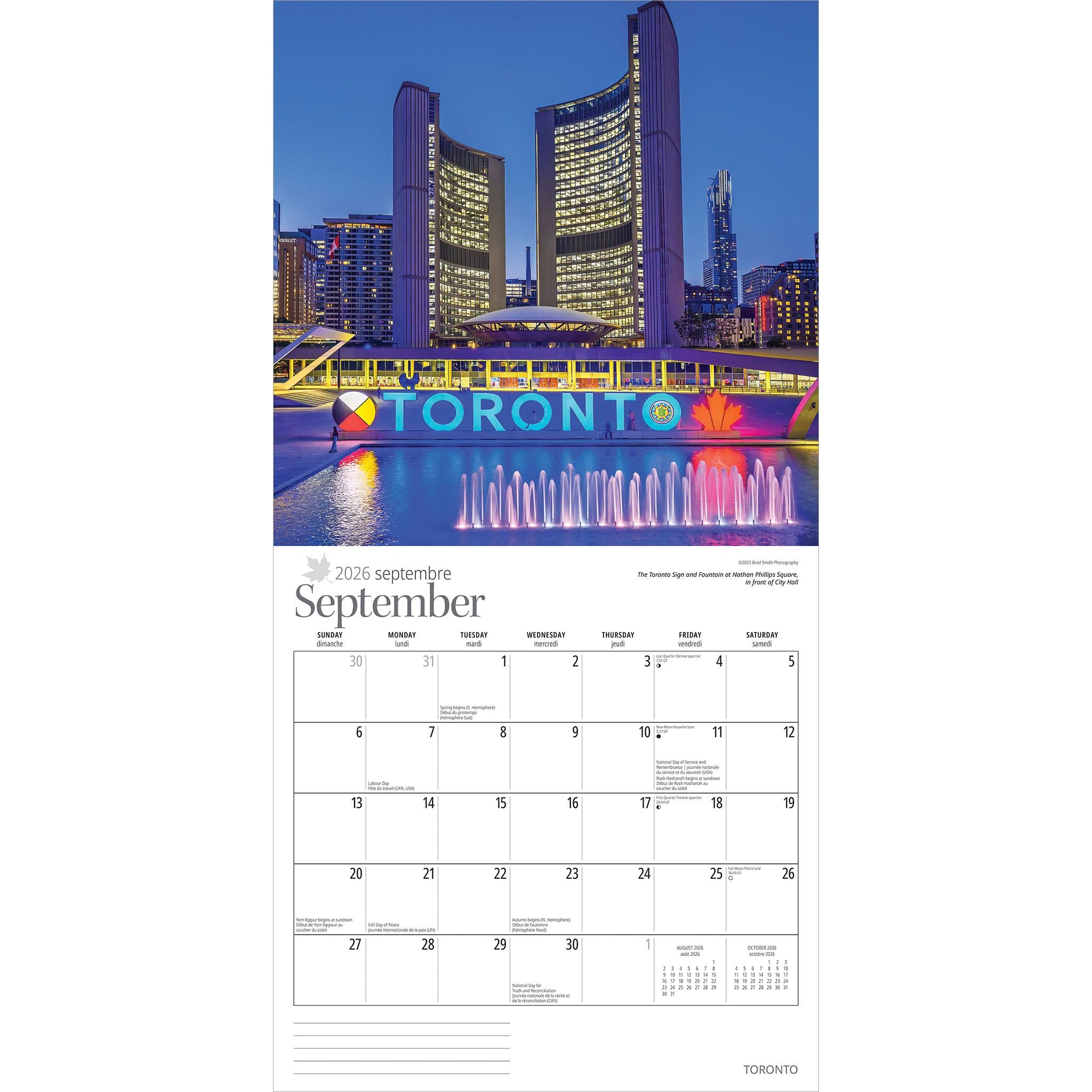 Toronto 2026 Wall Calendar