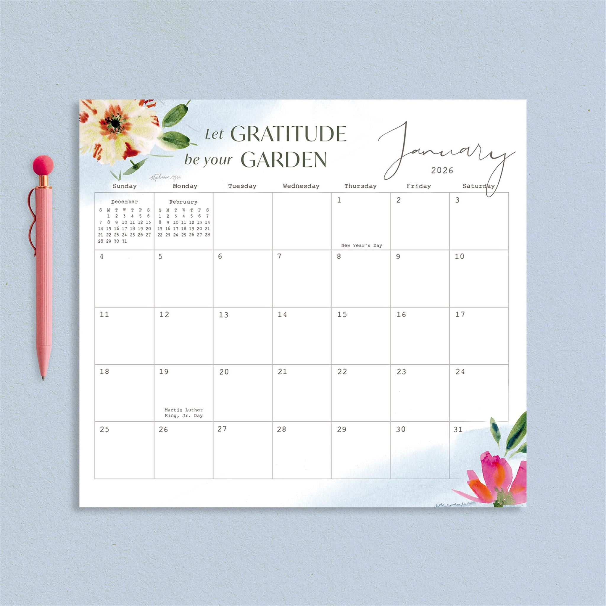 Gratitude 2026 Special Edition Mini Magnetic Keepsake Calendar