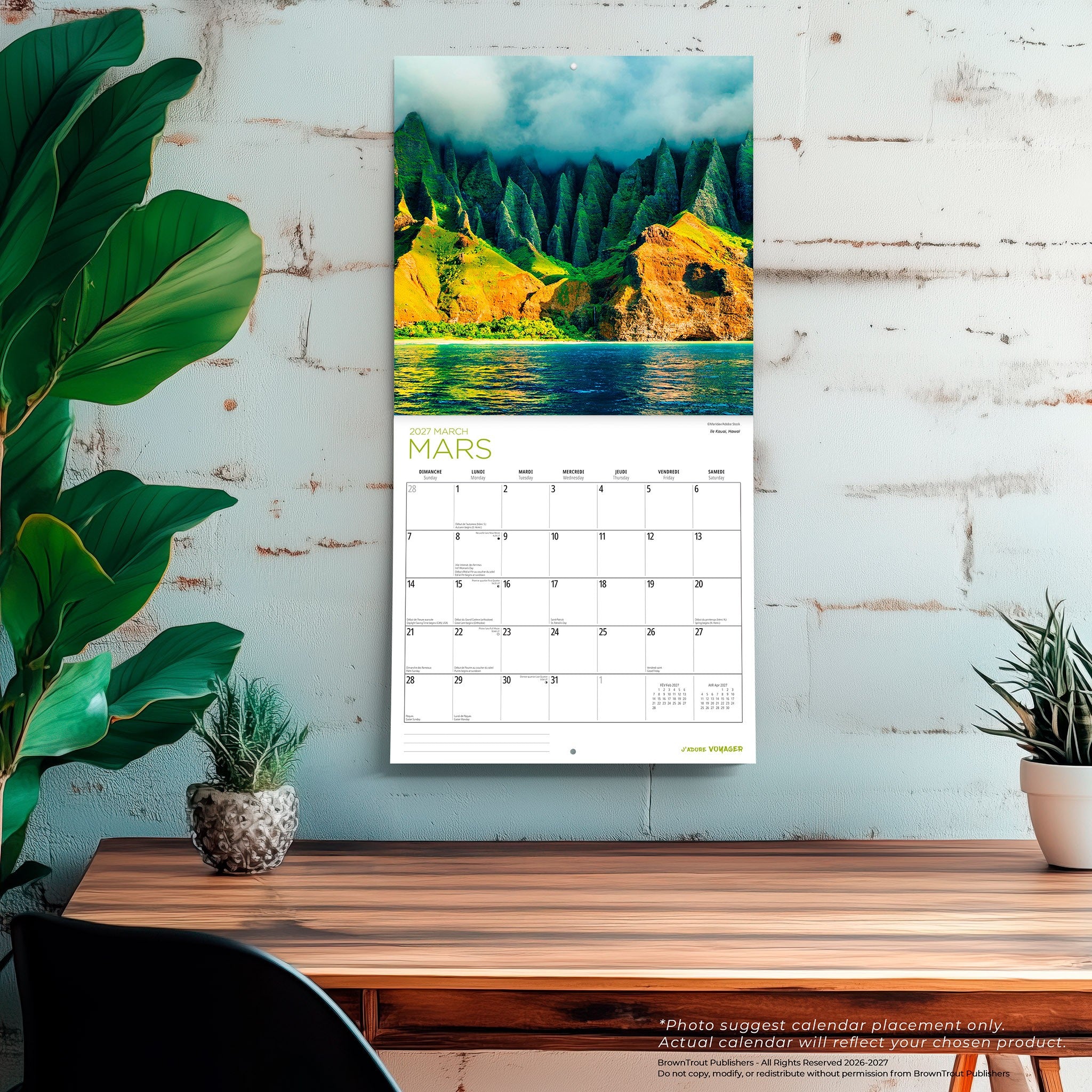 J'adore Voyager 2027 Wall Calendar (French)