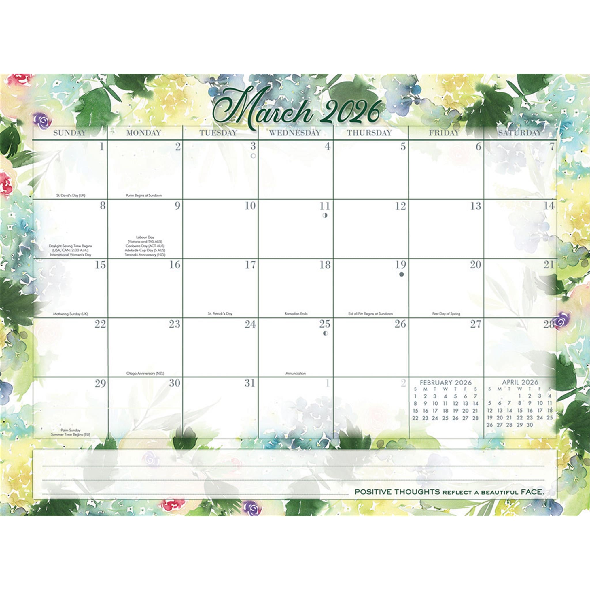 Calendrier mural exclusif aquarelle super jumbo Magic Grip 2025-2026