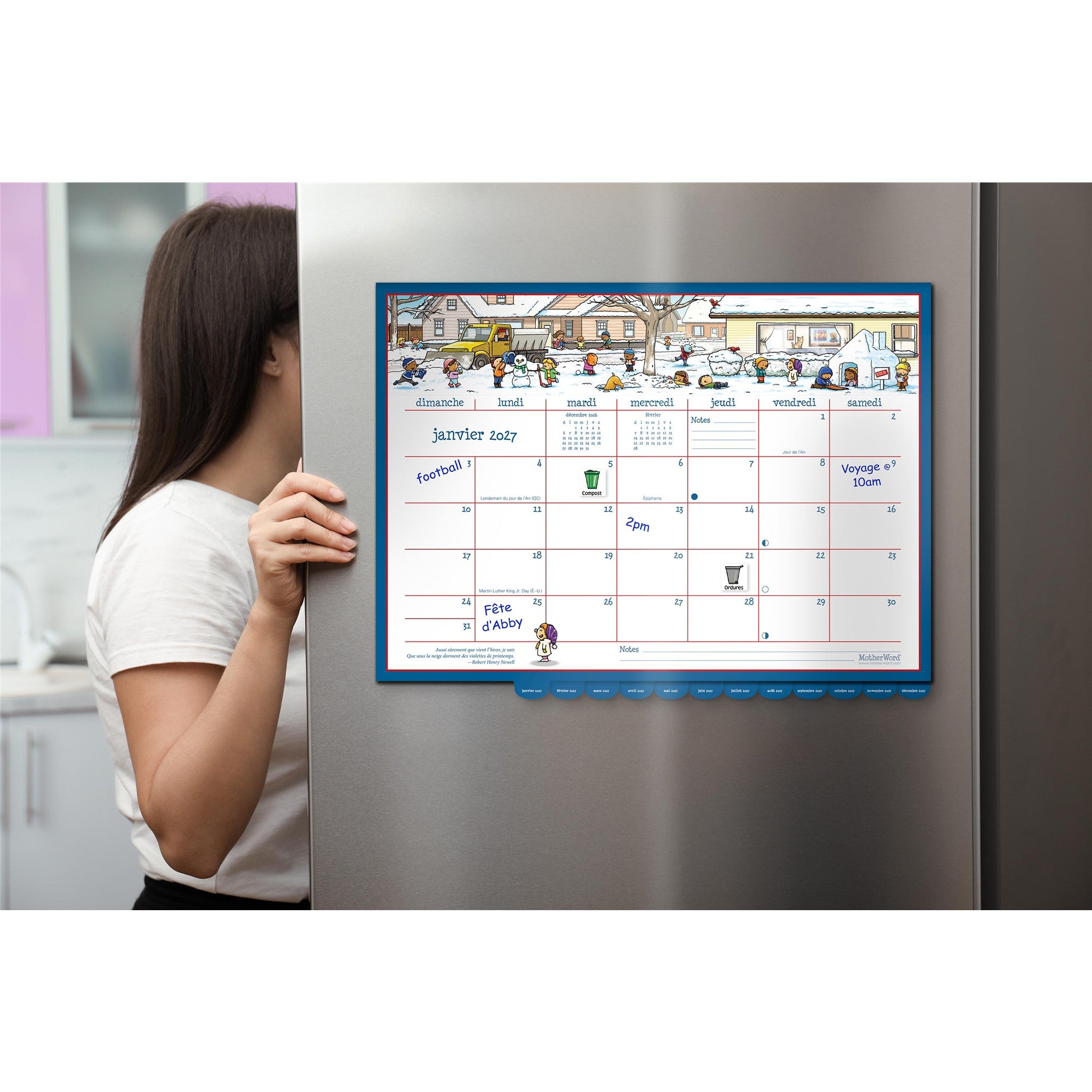 MotherWord Ultime calendrier familial de luxe 2026-2027 calendrier mural