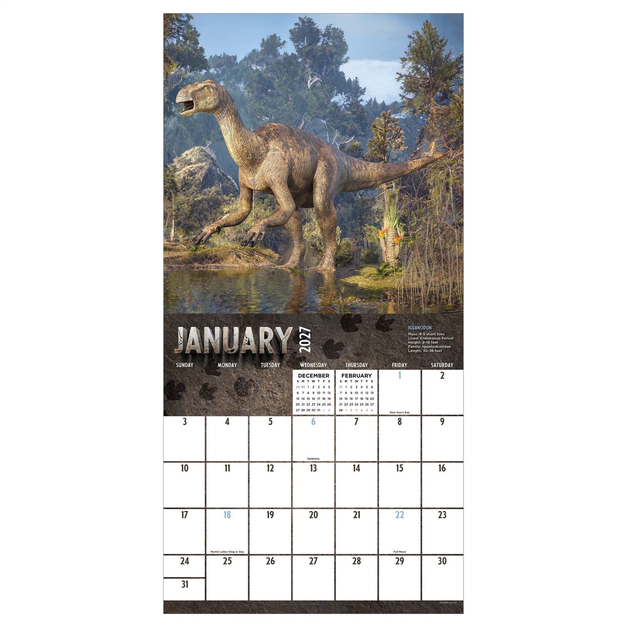 Dinosaurs 2027 Wall Calendar