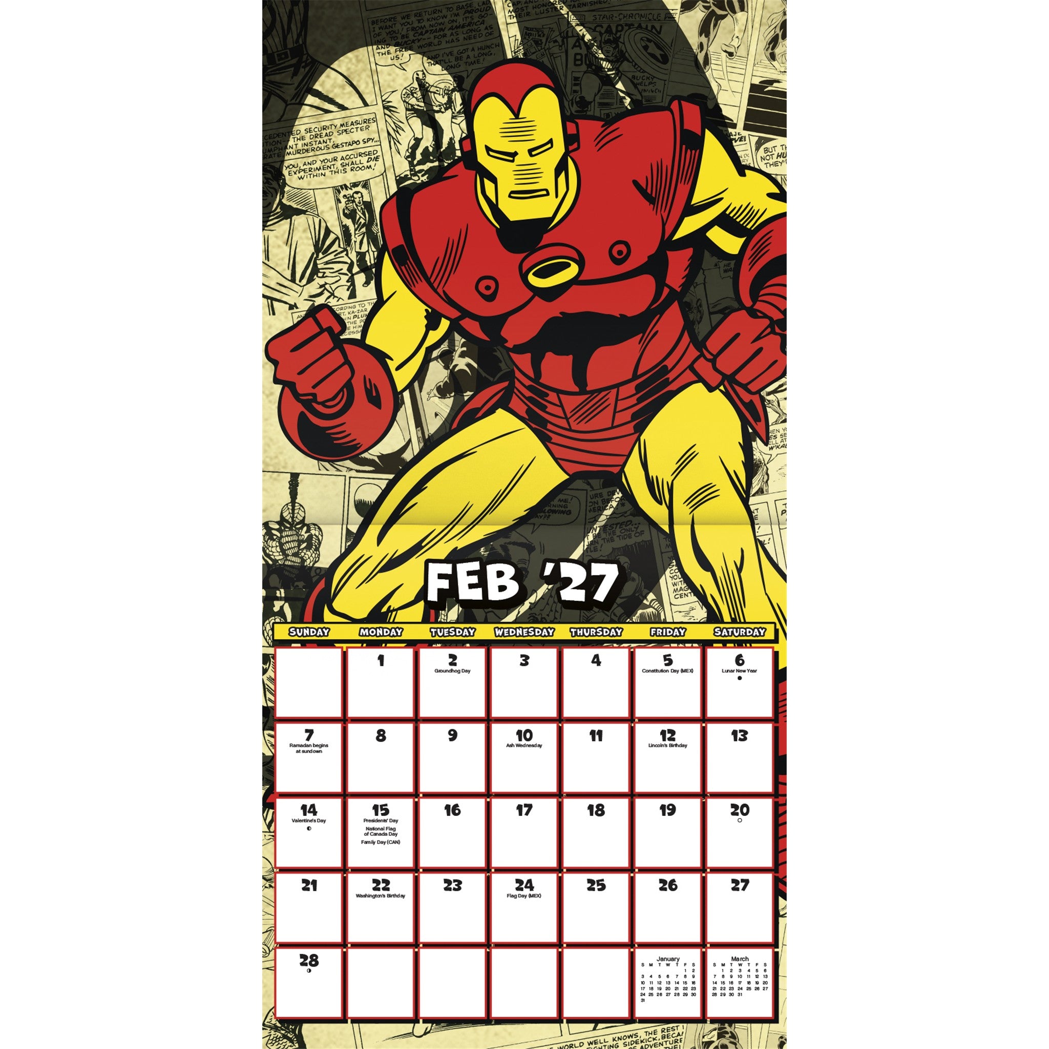 Calendrier mural Marvel Comics 2027