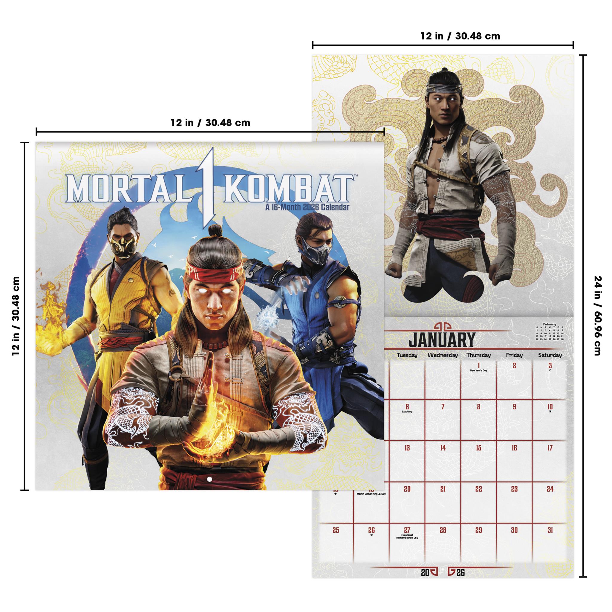 Calendrier mural Mortal Kombat 2026 - Disponible uniquement en ligne