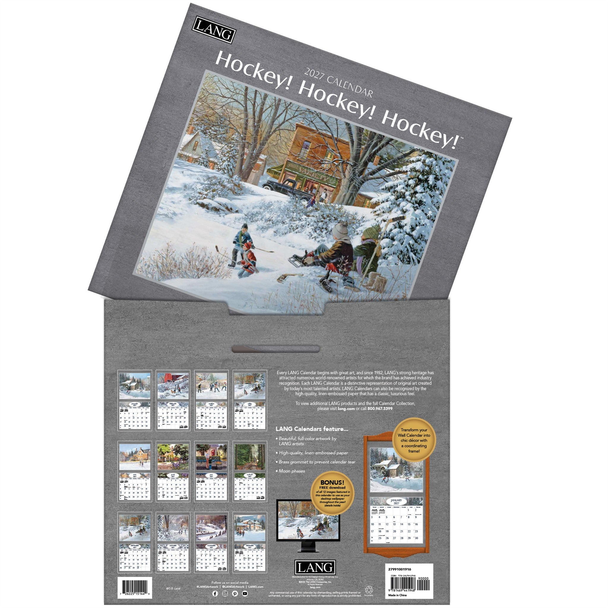 Calendrier mural Hockey Hockey Hockey 2027