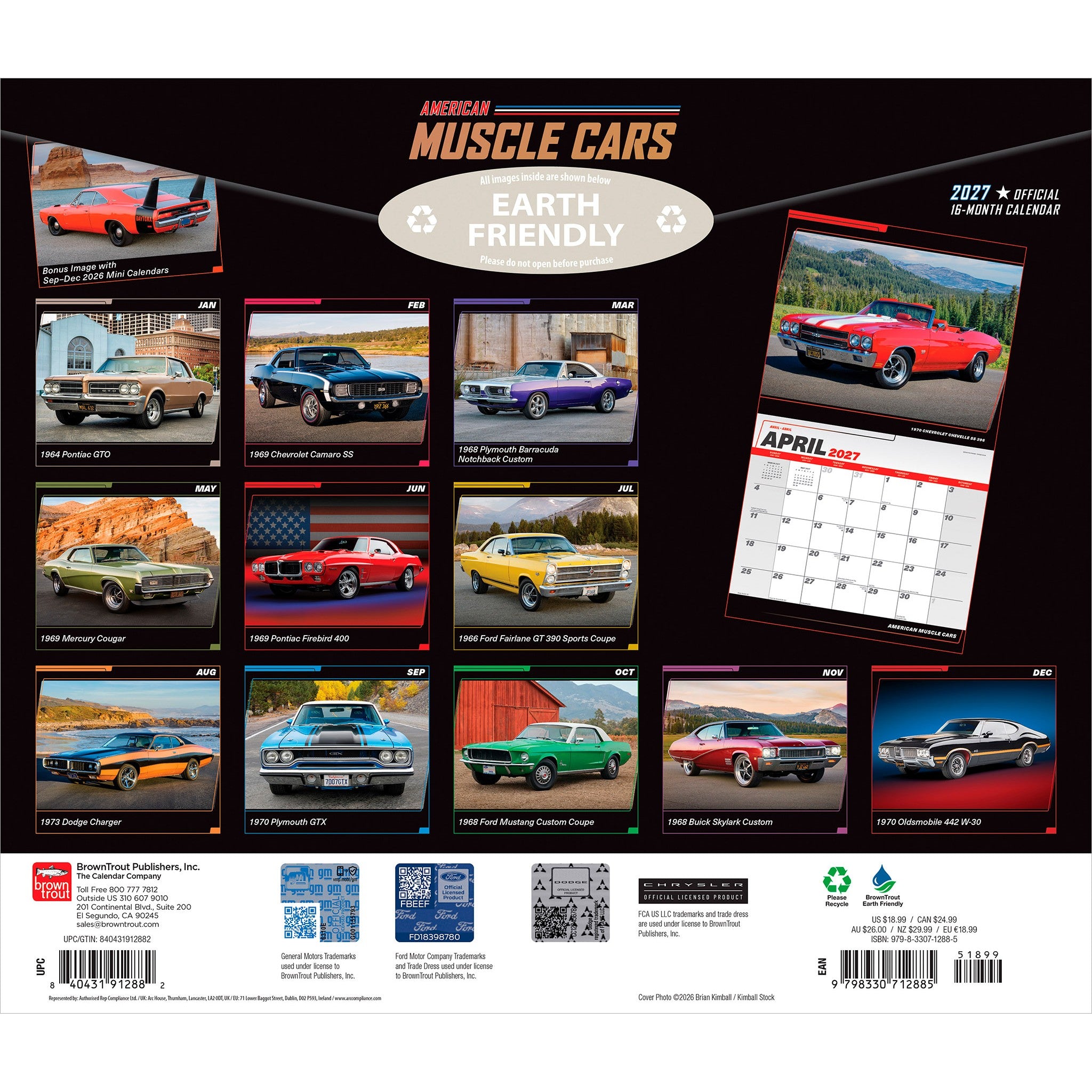 American Muscle Cars 2027 Wall Calendar