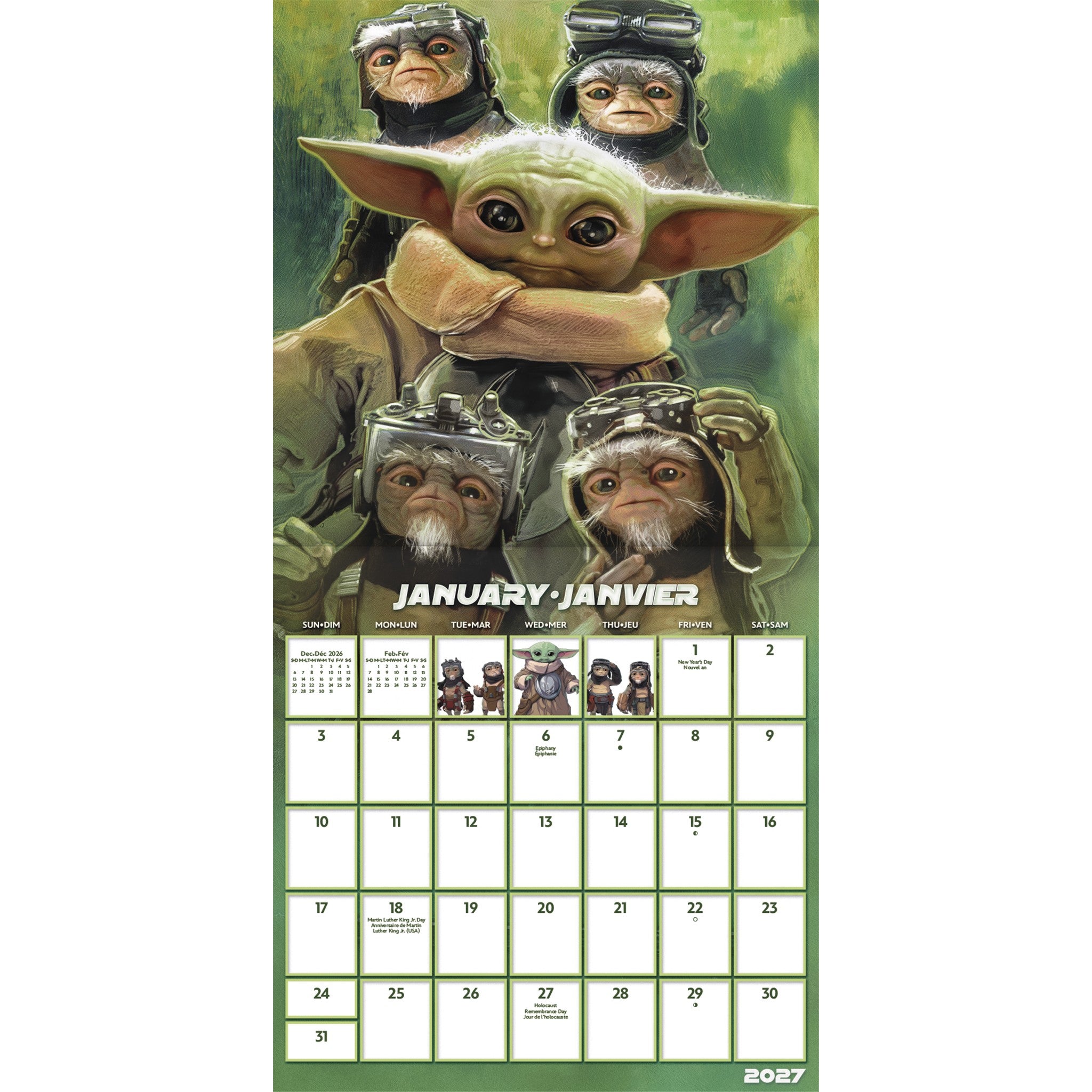 Star Wars The Mandalorian and Grogu 2027 Wall Calendar