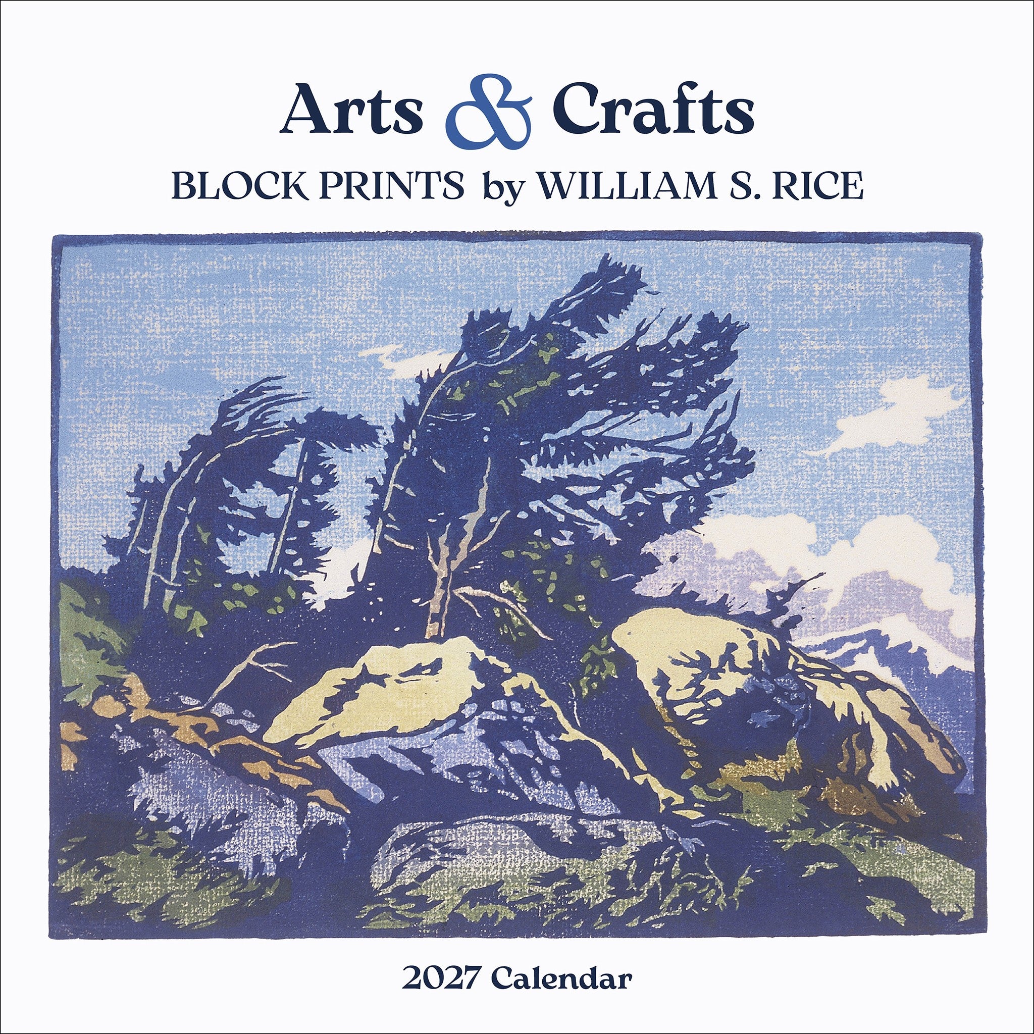 Arts and Crafts Block Prints 2027 Wall Calendar - Online Only
