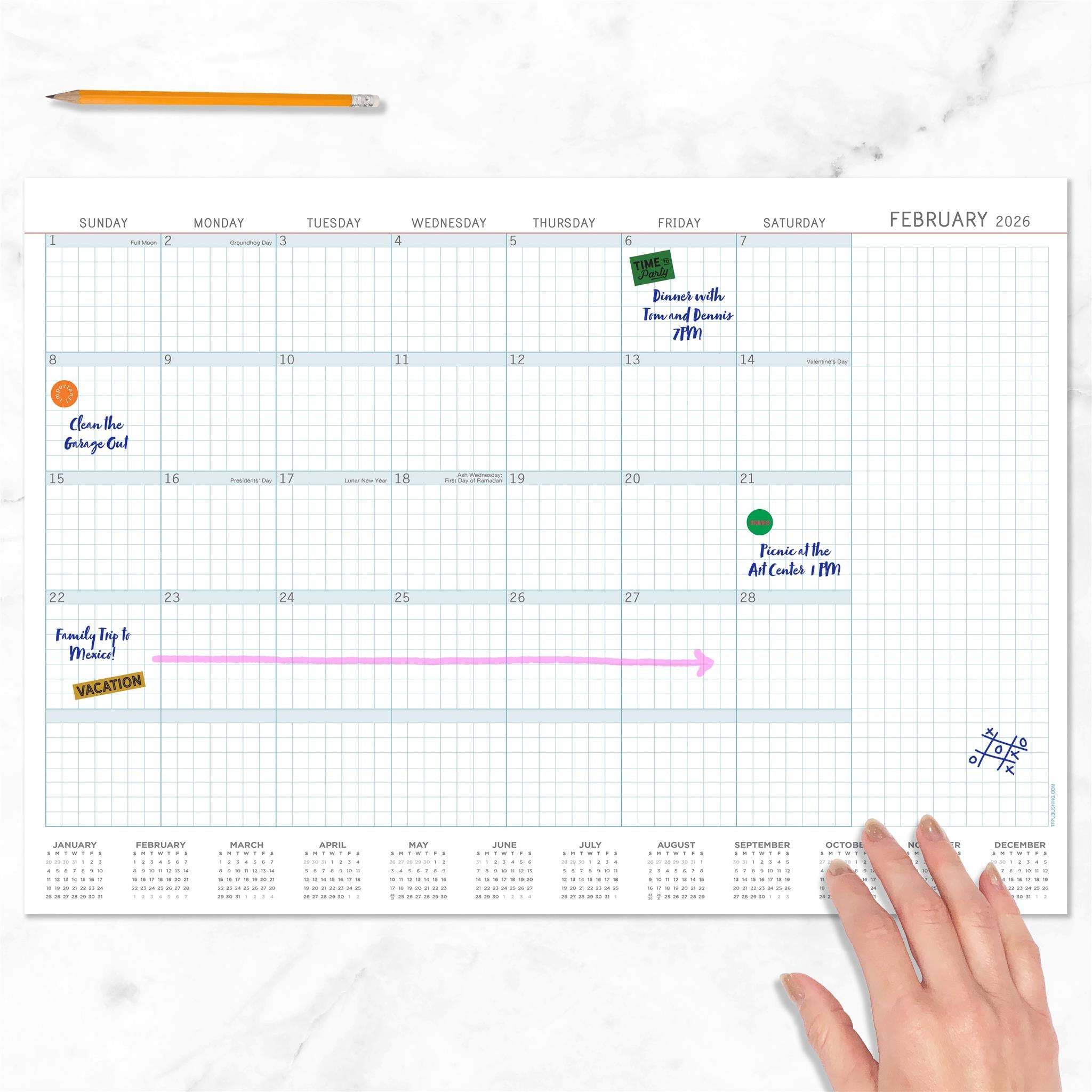 Calendrier de bureau professionnel moyen 2026