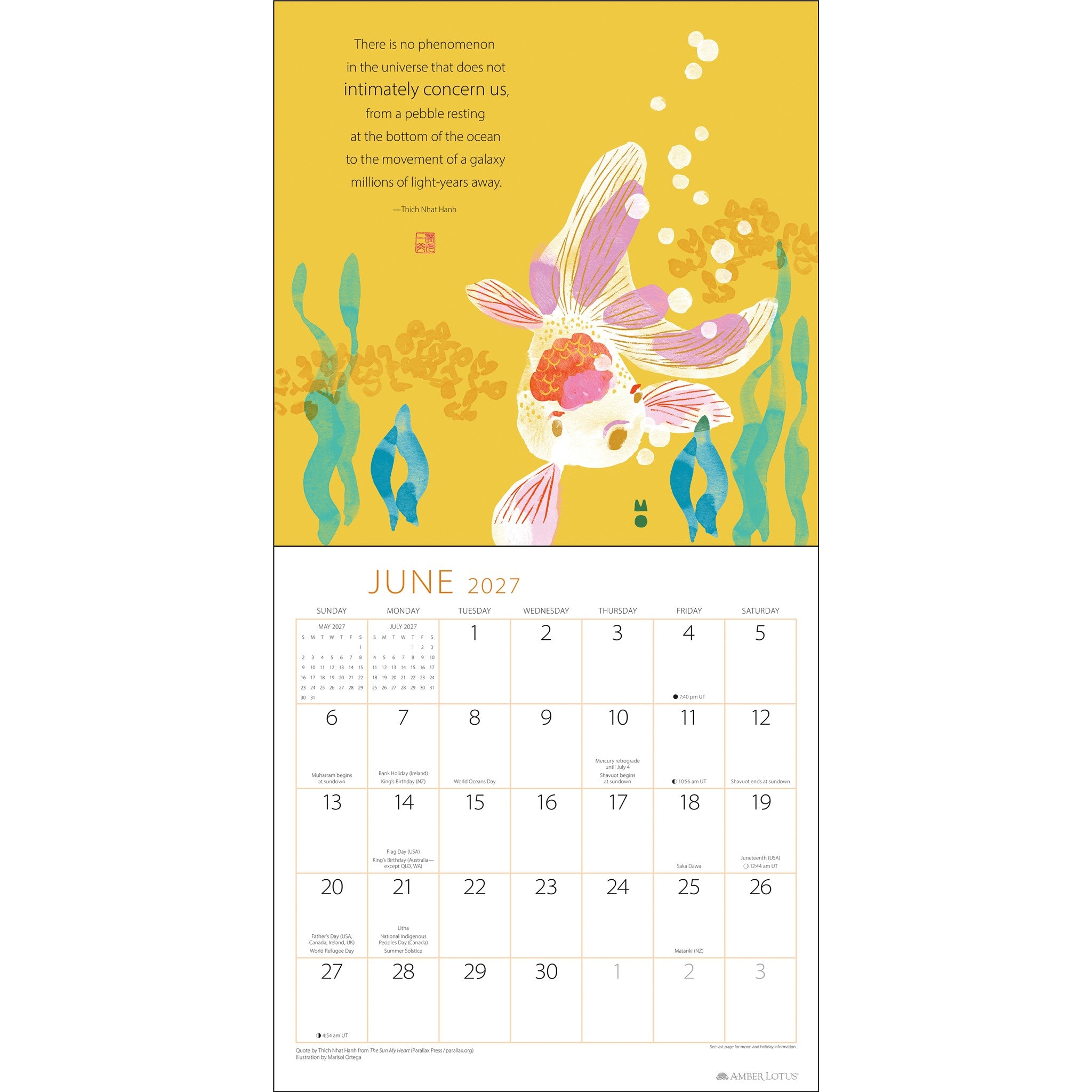Calendrier mural Thich Nhat Hanh 2027