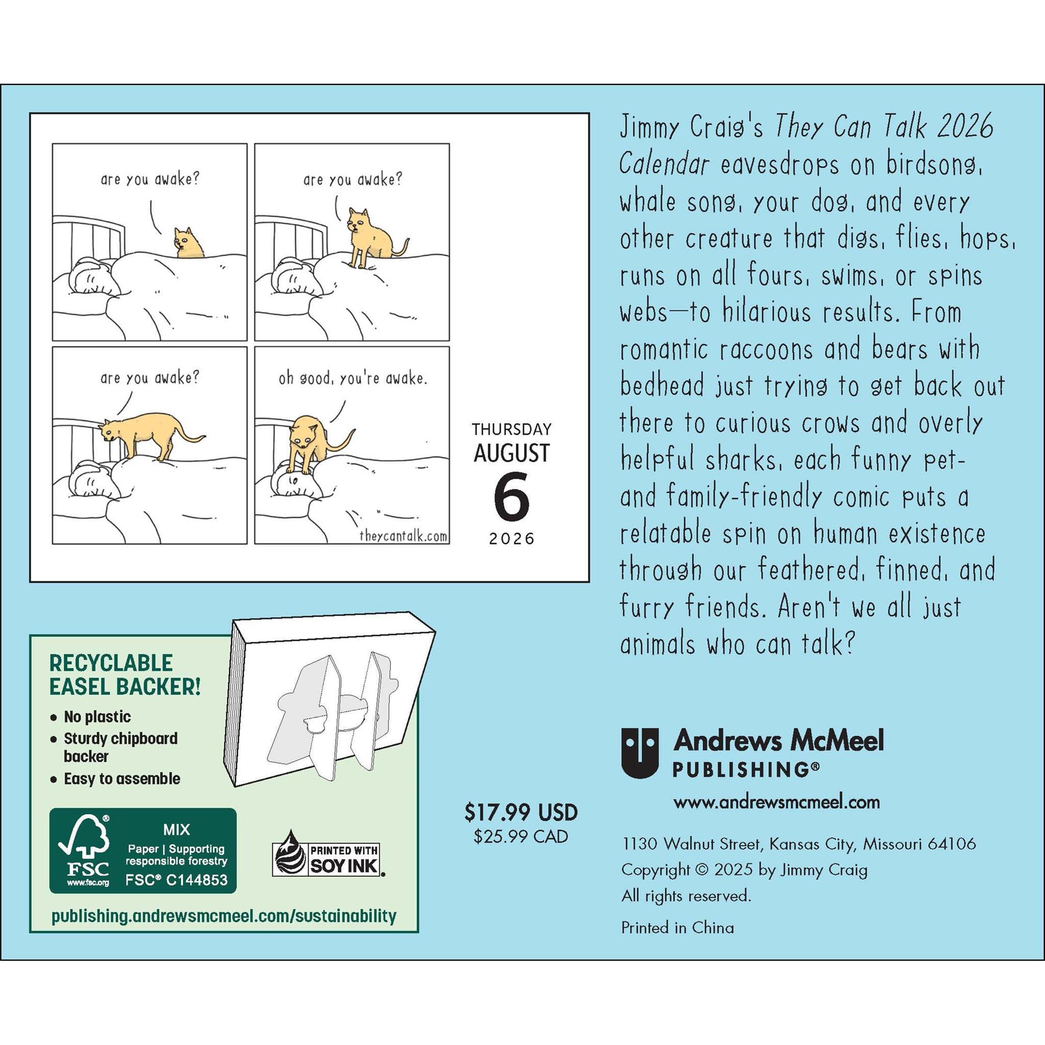 Calendrier de la boîte They Can Talk Comics 2026