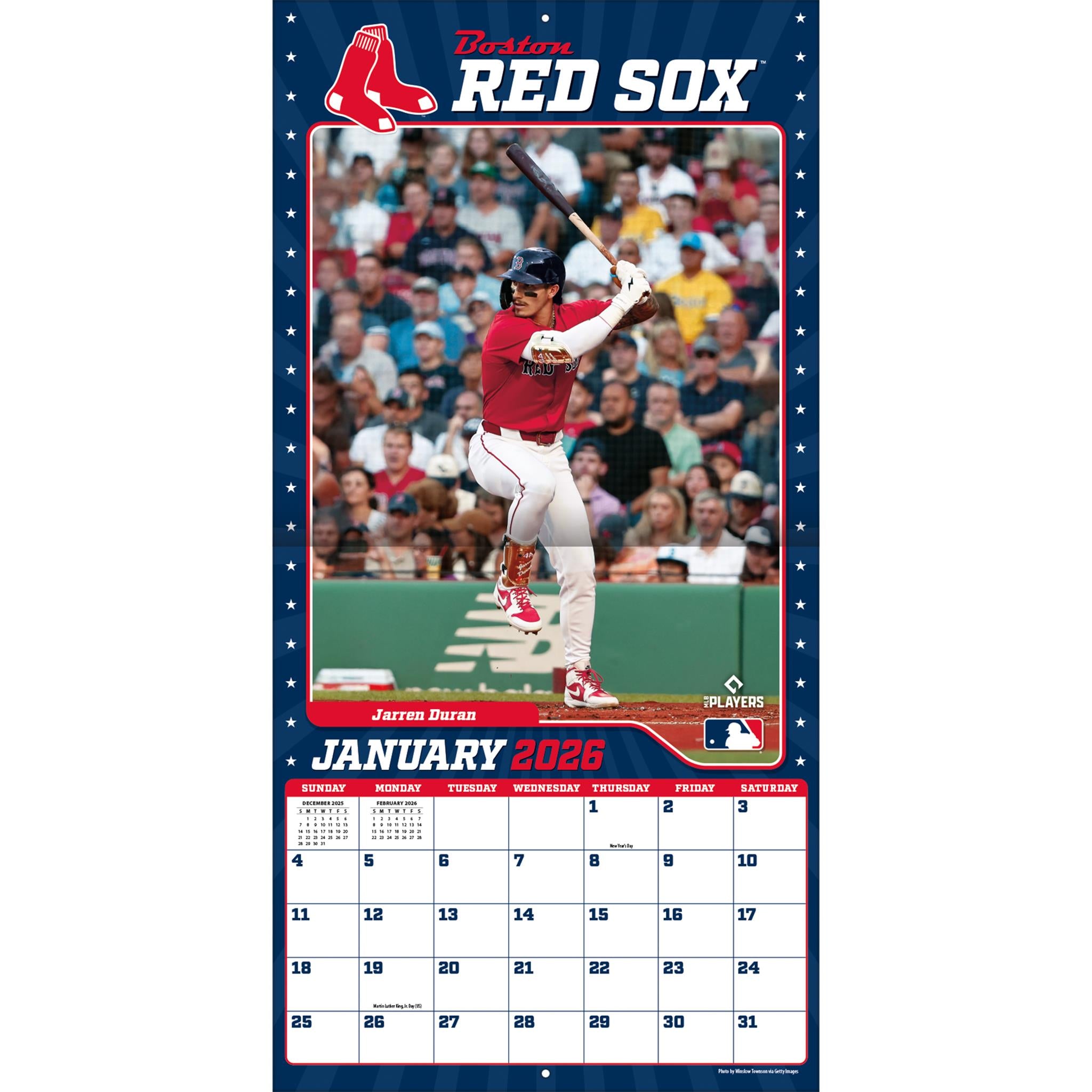 Calendrier mural 2026 des Red Sox de Boston (MLB)