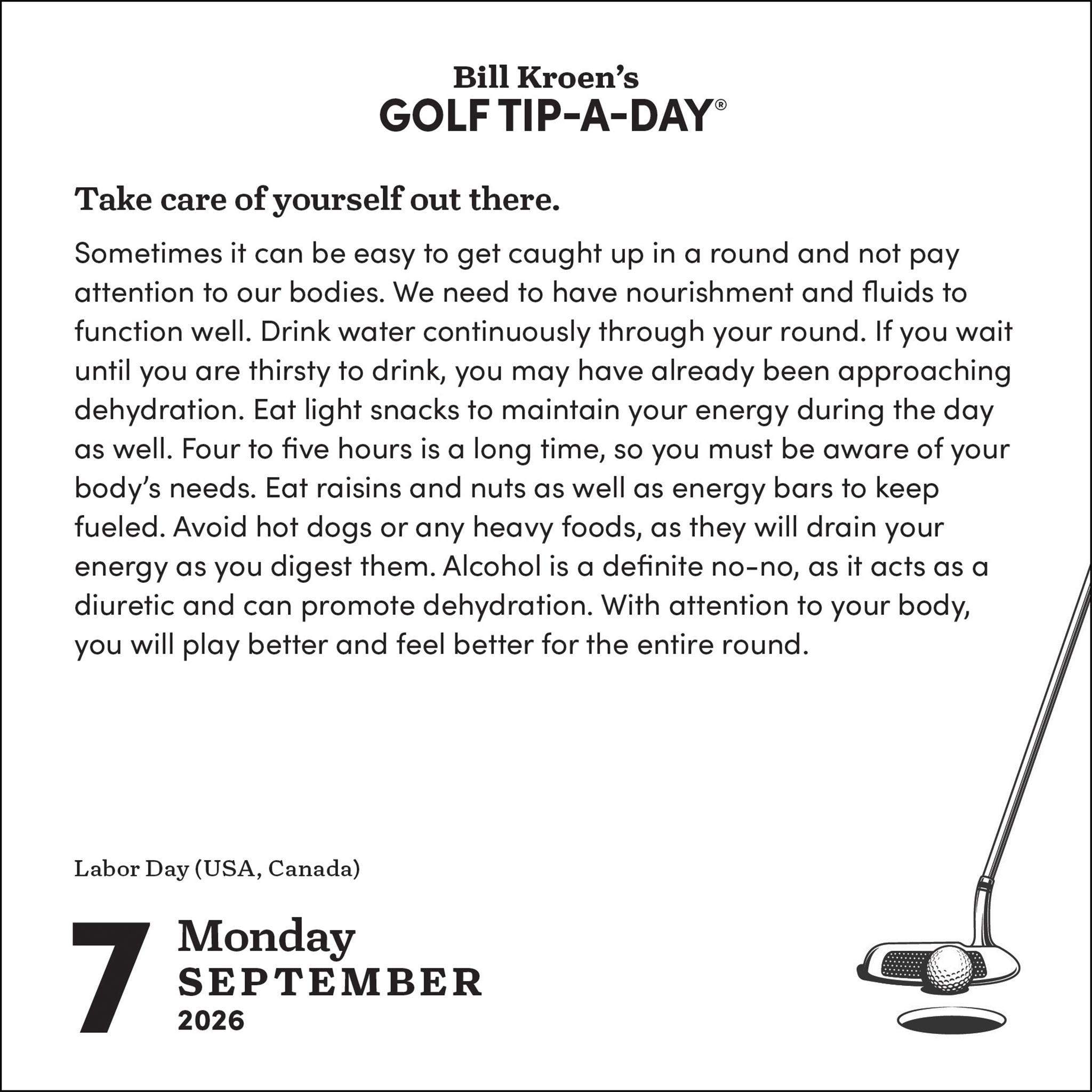 Bill Kroen's Golf Tip-A-Day 2026 Box Calendar