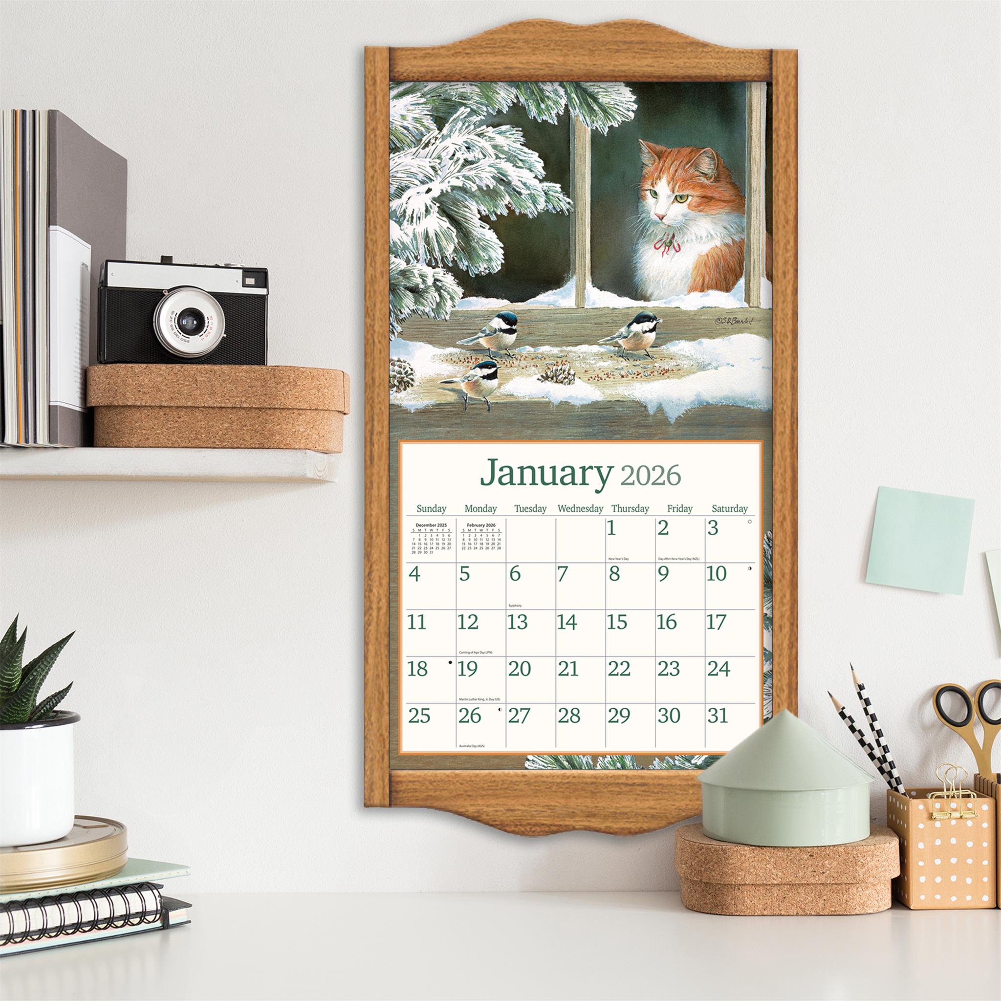 Calendrier mural de luxe Chats à la campagne 2026