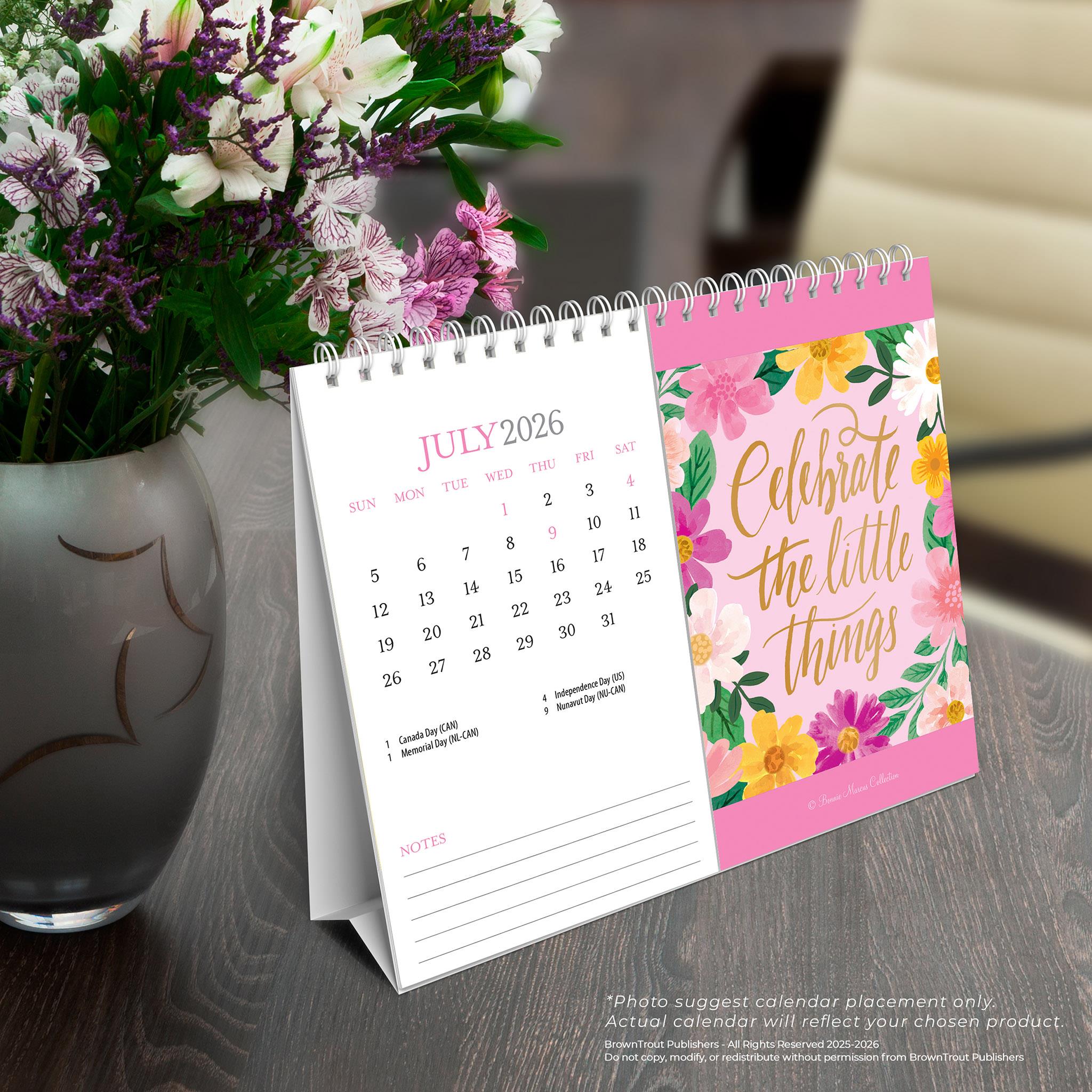 Calendrier chevalet double vue Bonnie Marcus 2026 - Disponible uniquement en ligne