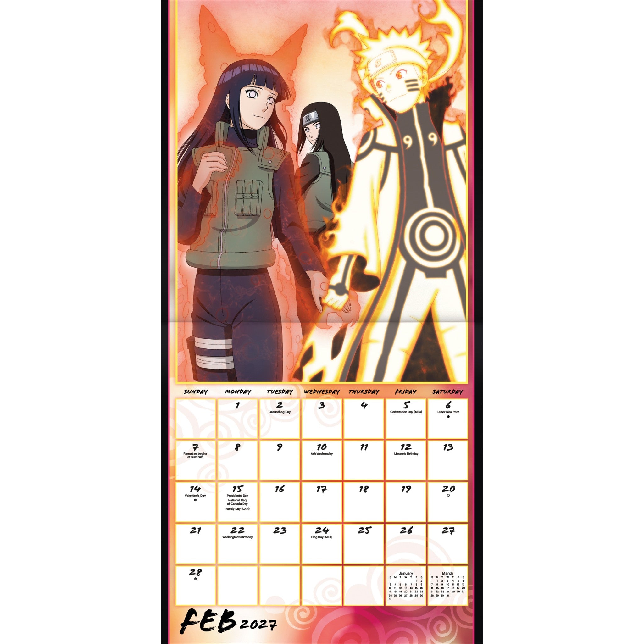 Calendrier mural Naruto Shippuden 2027