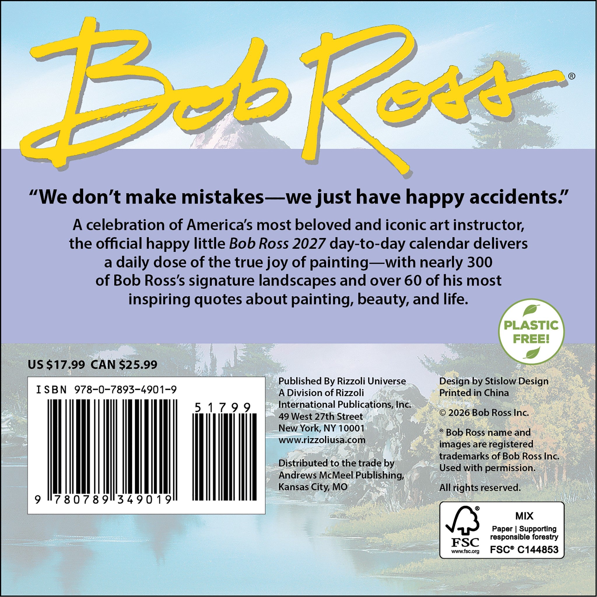 Bob Ross 2027 Box Calendar