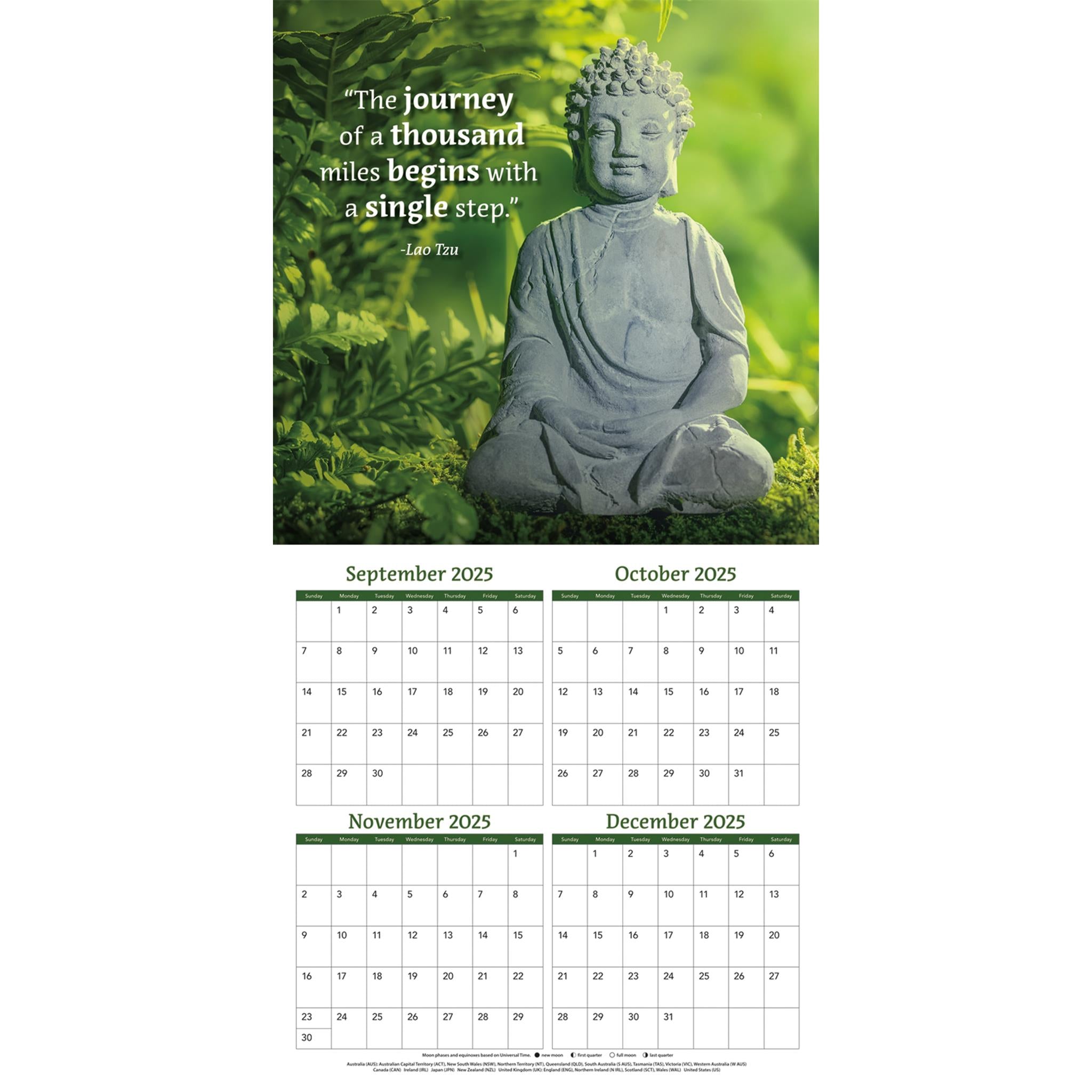 Mini calendrier Zen 2026