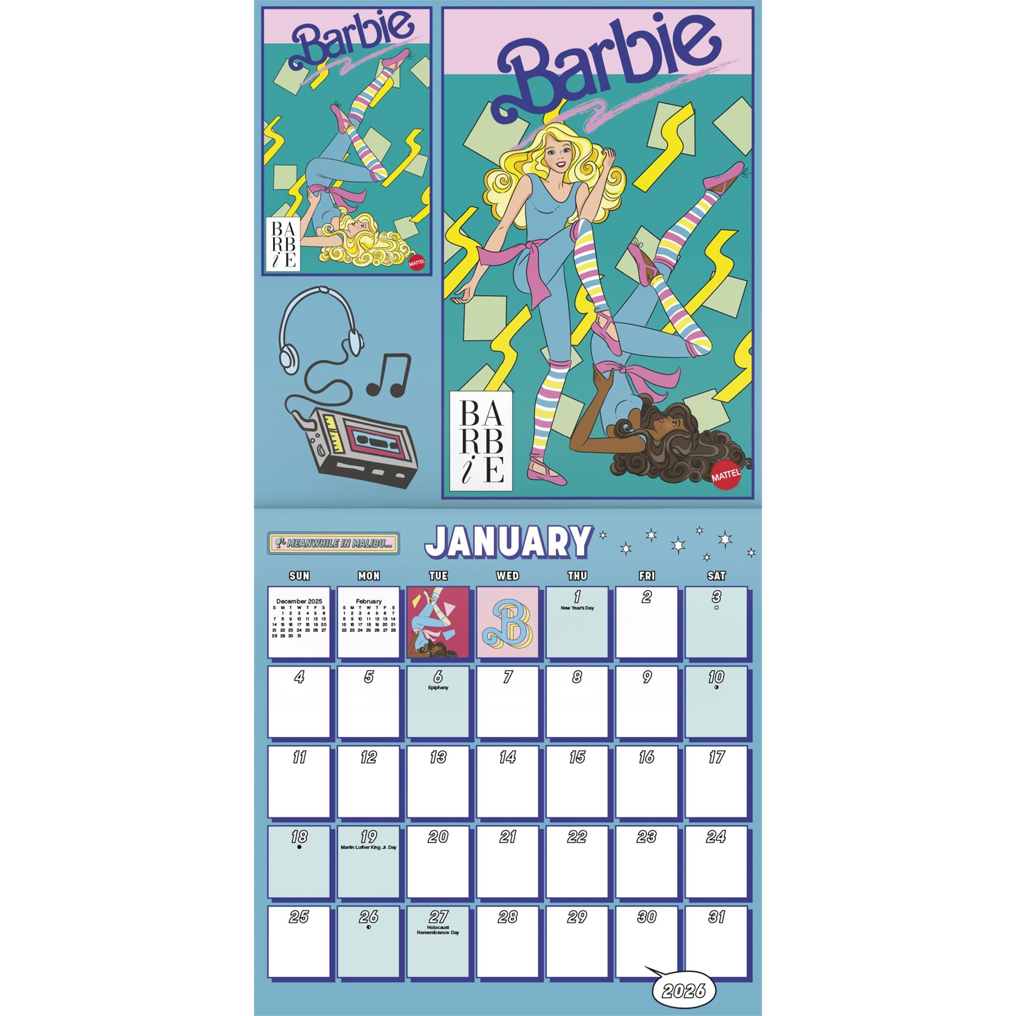 Calendrier mural Barbie Comic 2026