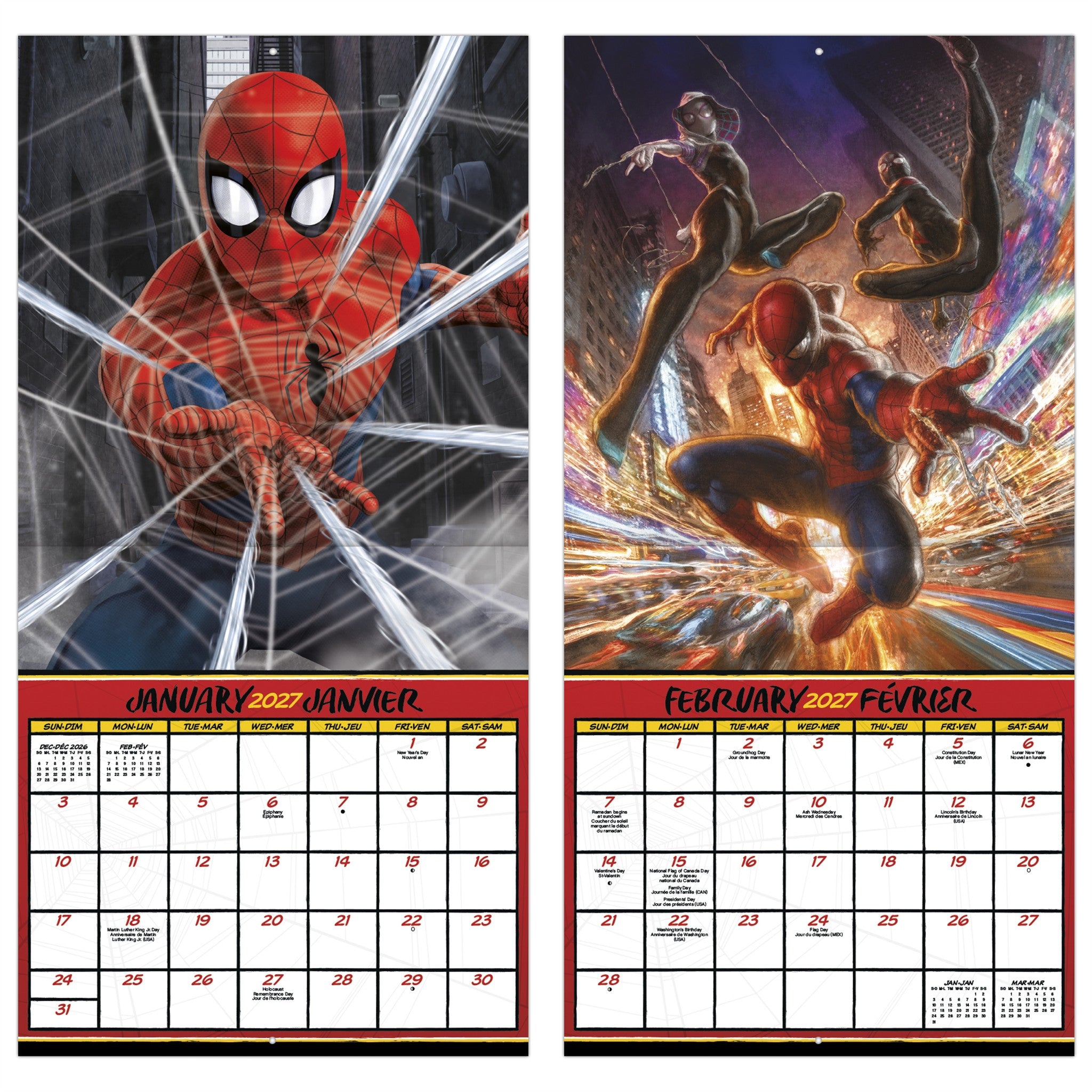 Calendrier mural Spider-Man 2027