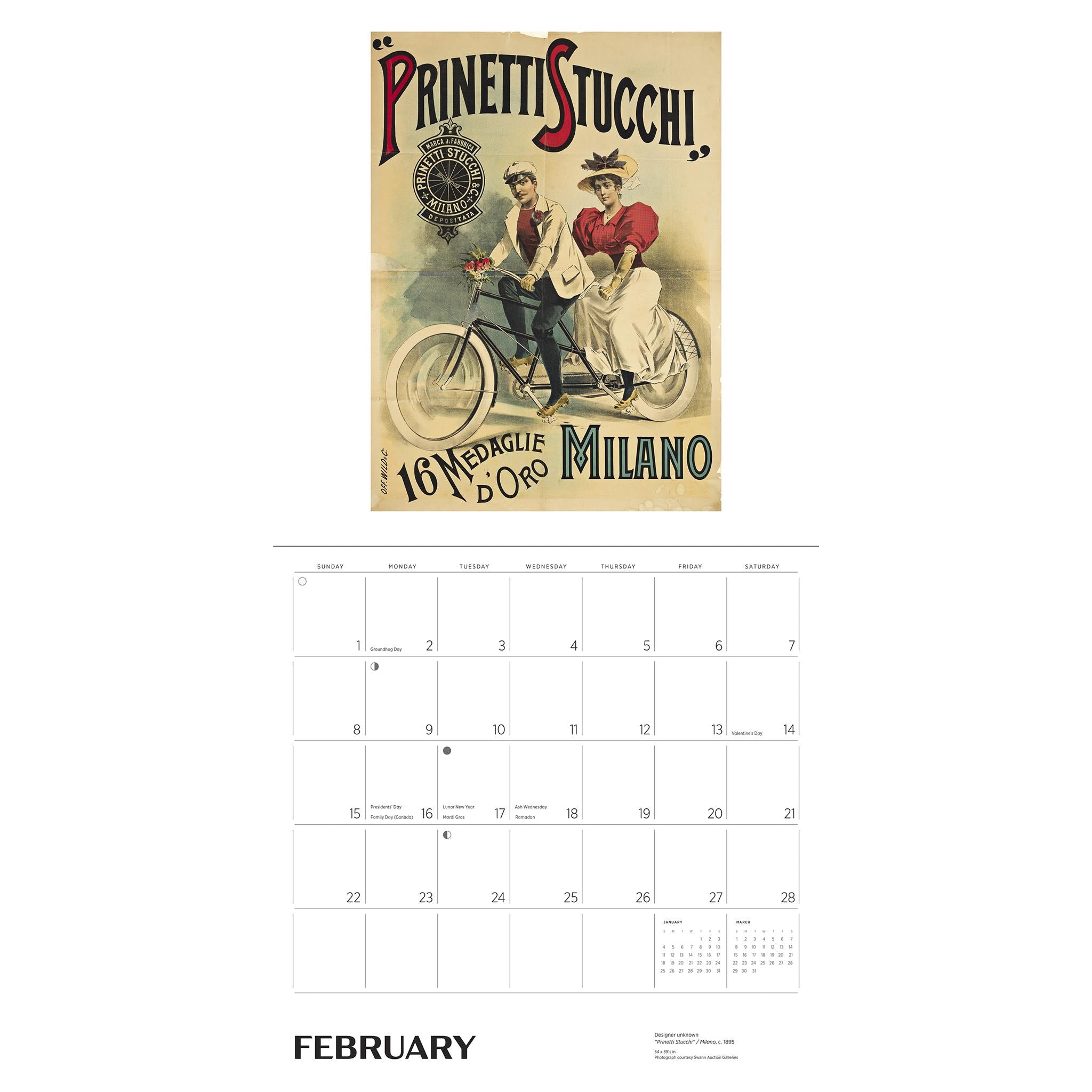 Bicycles Vintage Posters 2026 Wall Calendar - Online Only