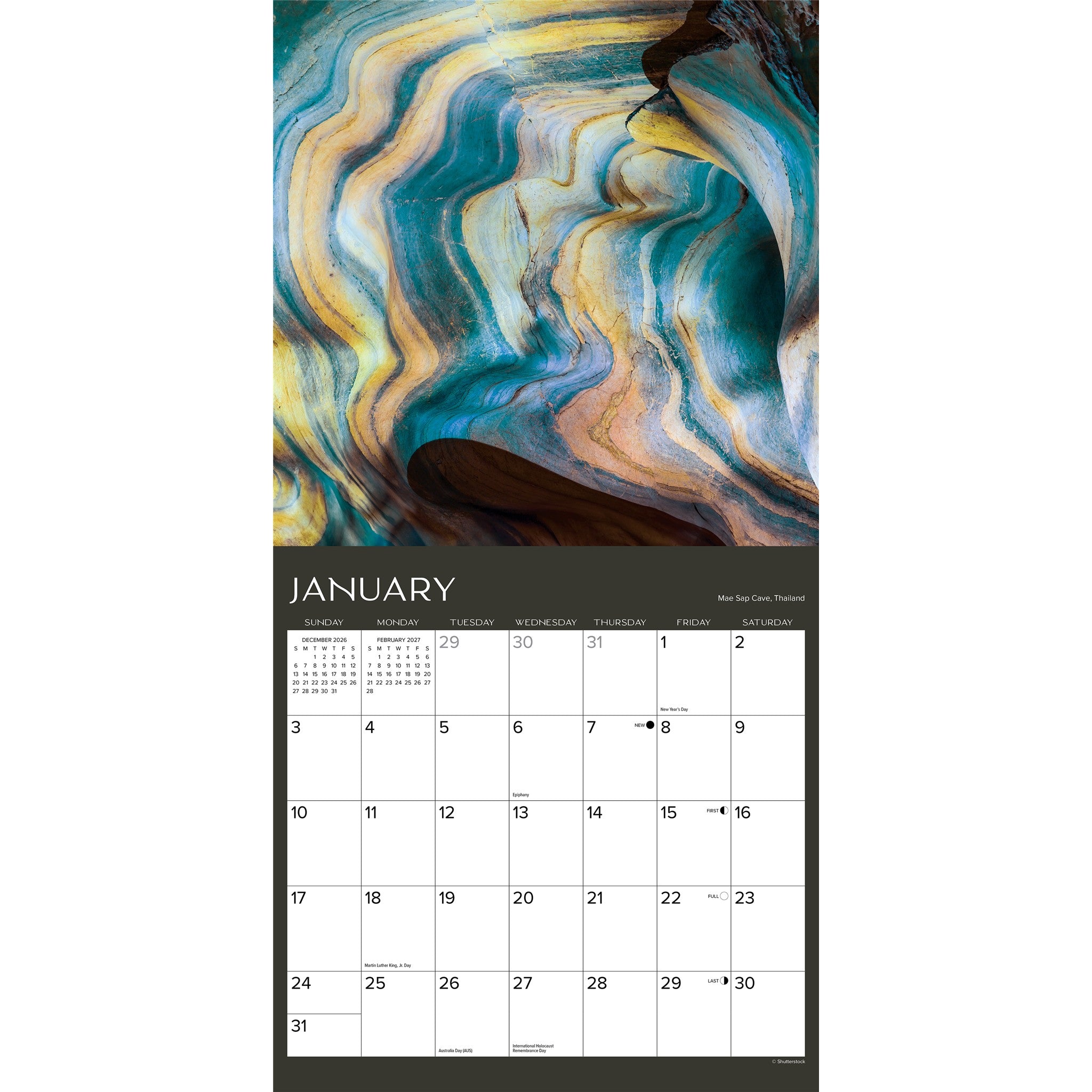 Caves 2027 Wall Calendar