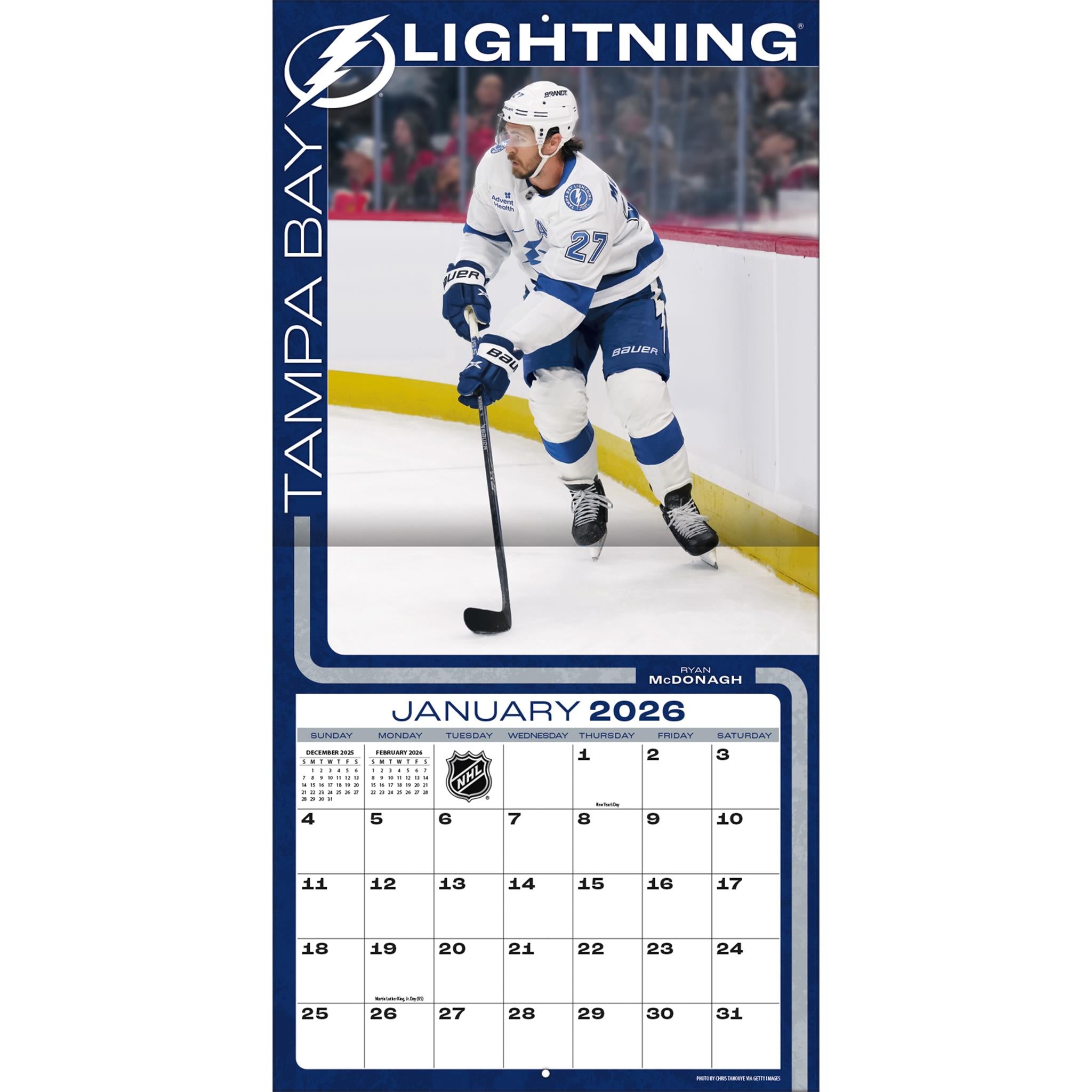 NHL Tampa Bay Lightning 2026 Wall Calendar - Online Only
