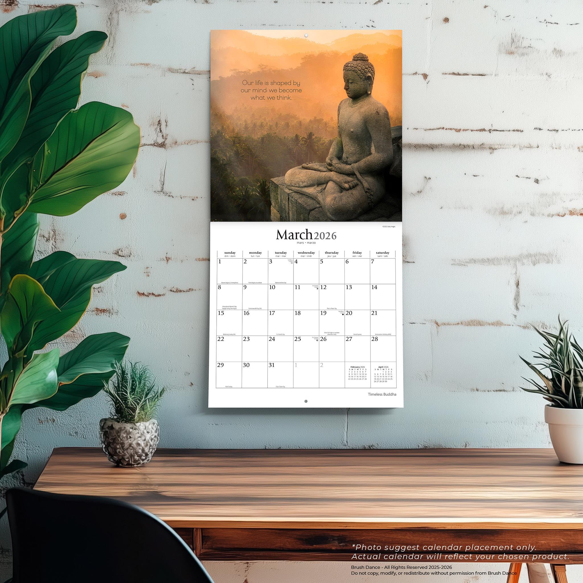 Timeless Buddha 2026 Wall Calendar