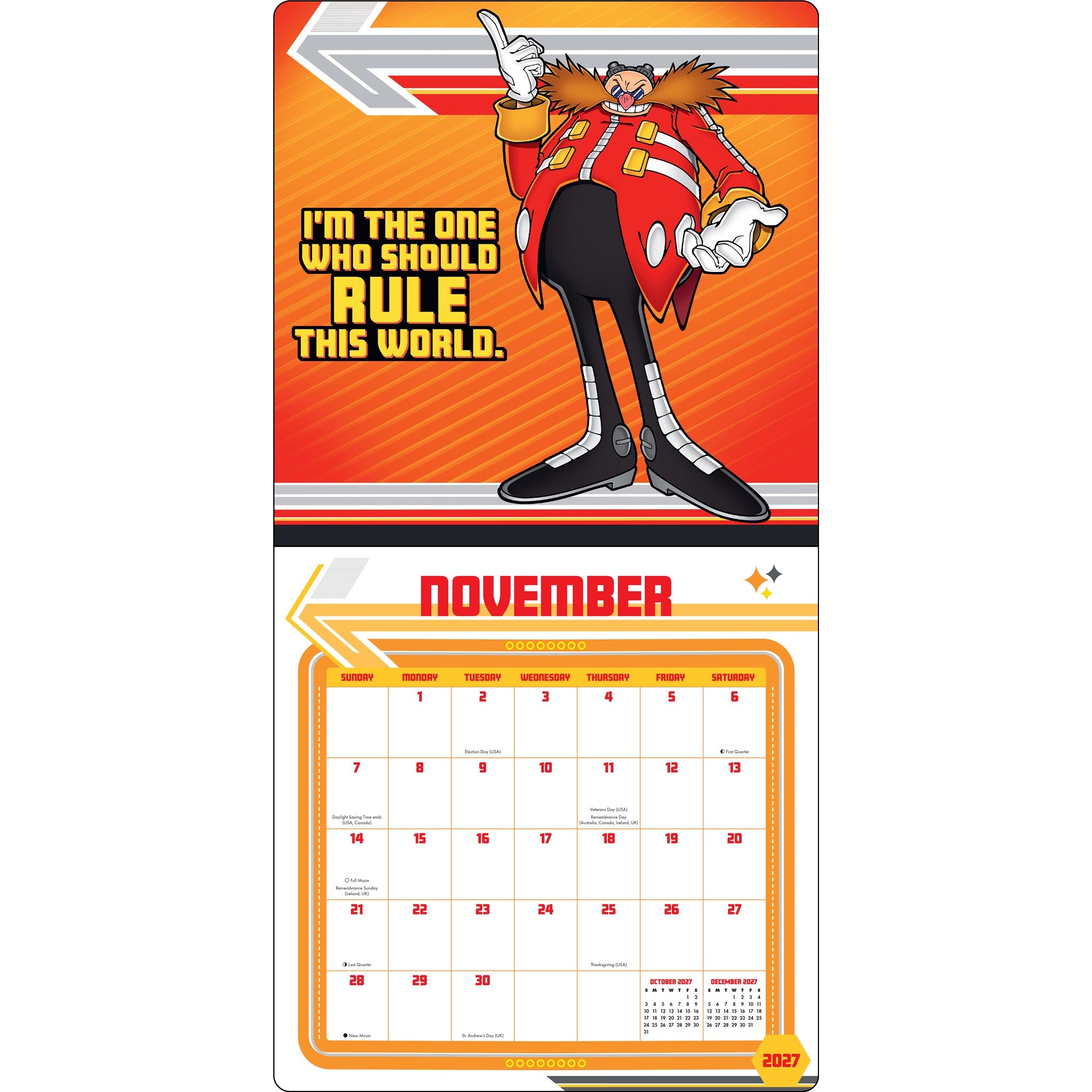 Sonic the Hedgehog 2027 Wall Calendar