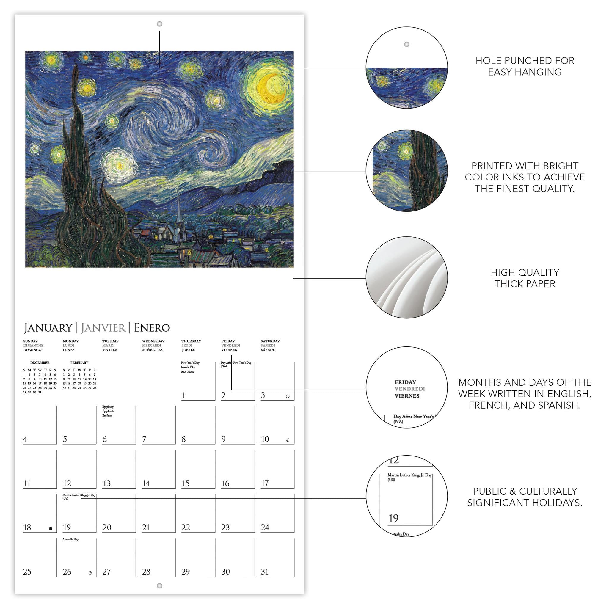 Van Gogh 2026 Wall Calendar - Online Only