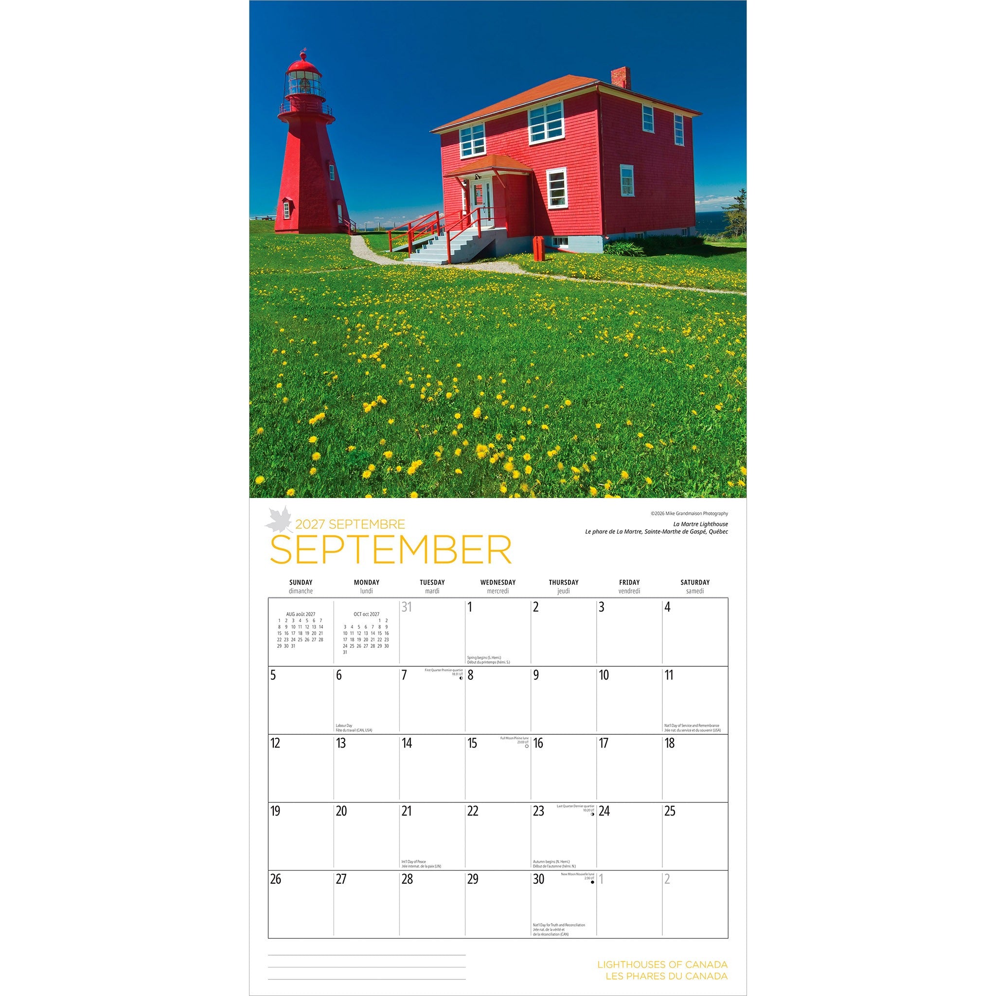 Lighthouses of Canada / Les phares du Canada 2027 Wall Calendar
