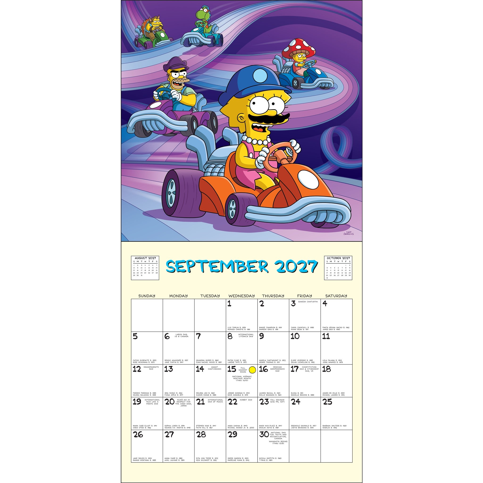Calendrier mural Les Simpson 2027