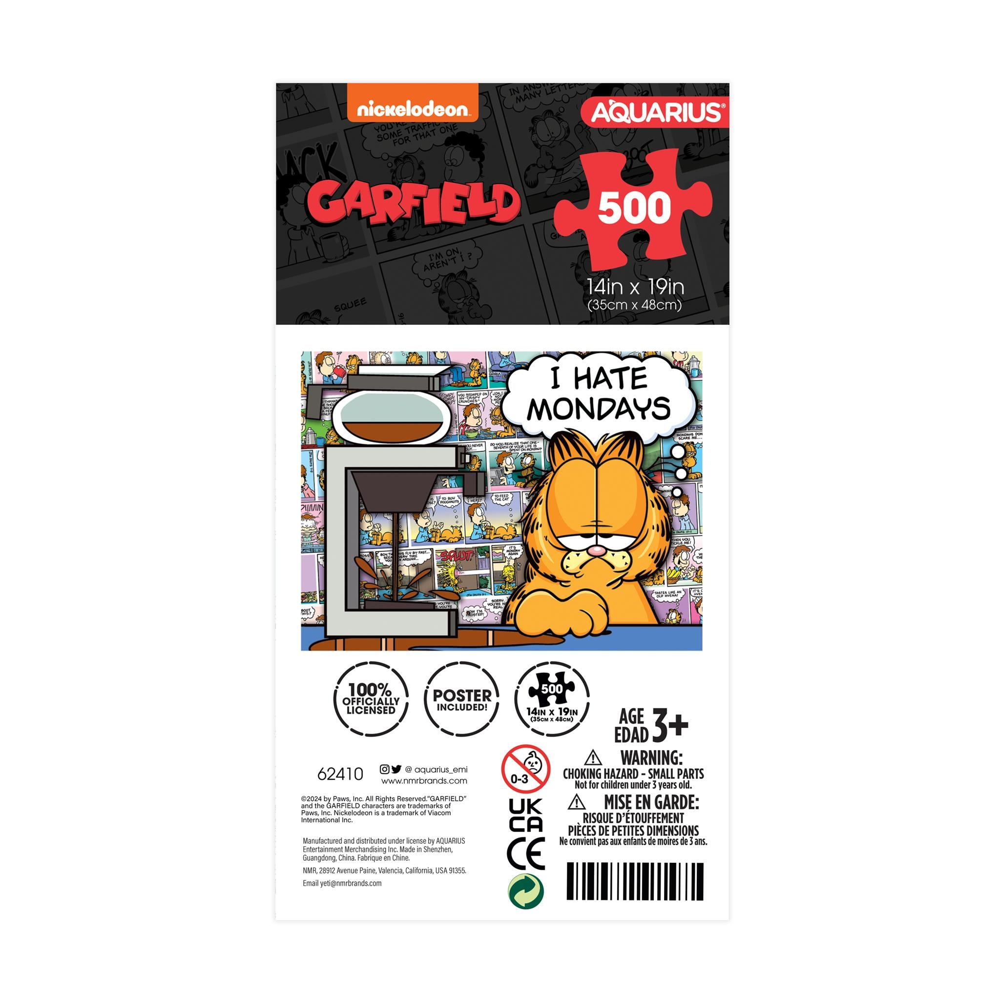 Puzzle de 500 pièces Garfield « Je déteste les lundis »