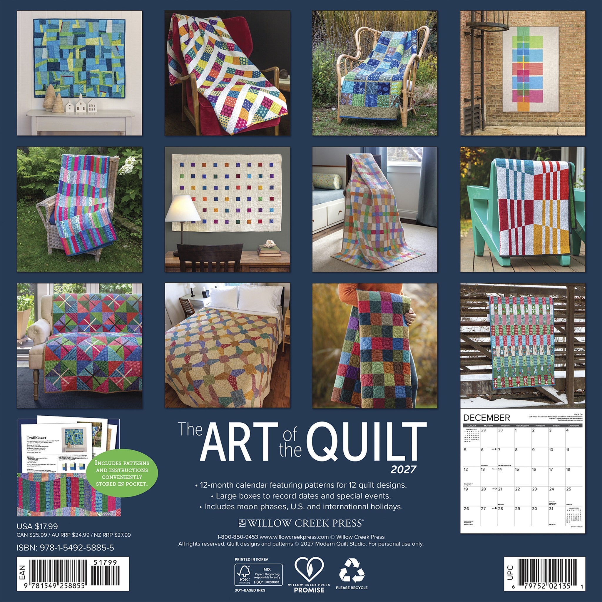 Art of the Quilt 2027 Wall Calendar