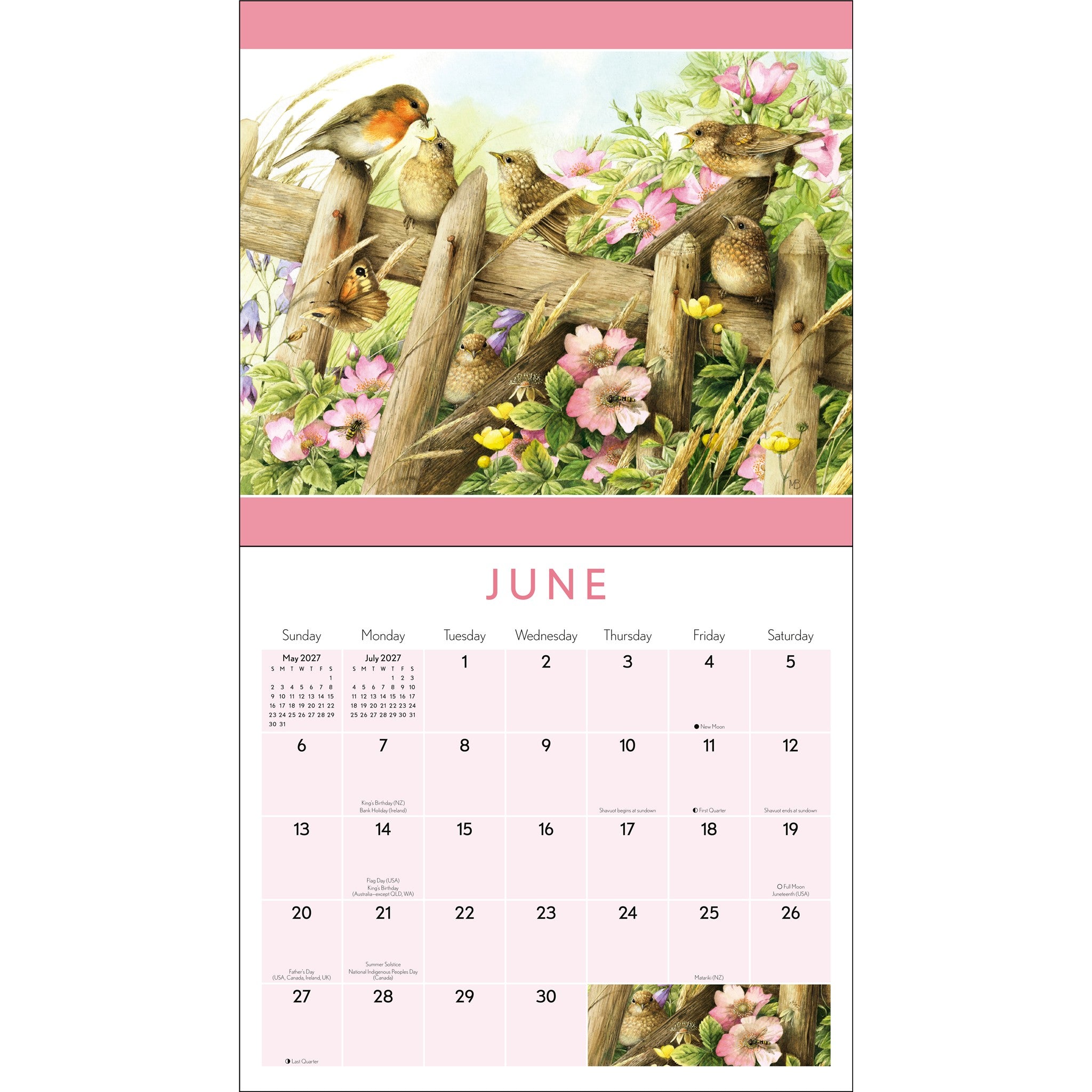 Calendrier mural de luxe L'inspiration de la nature Marjolein Bastin 2027