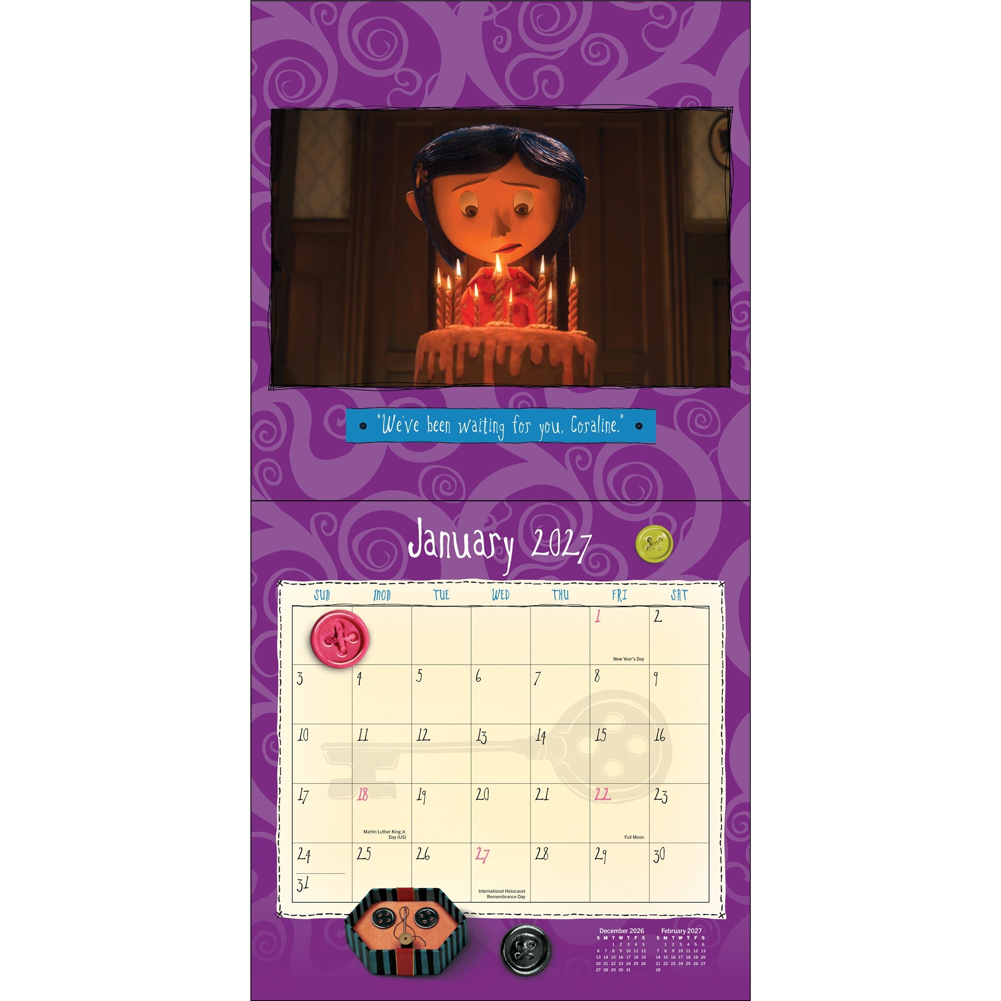 Calendrier mural Coraline 2027 - Exclusivement en ligne