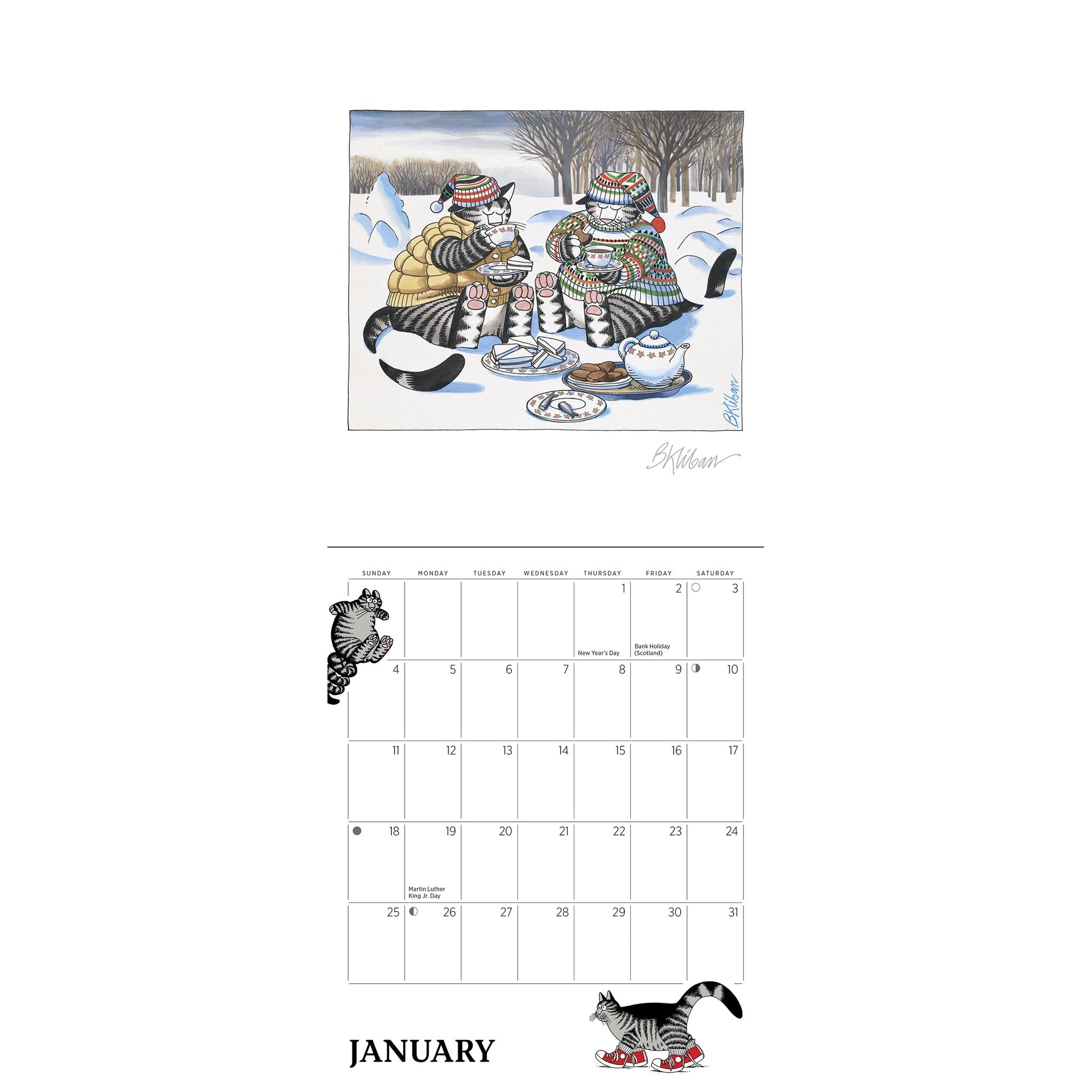 Calendrier miniature B Kliban Cat 2026 - Disponible uniquement en ligne