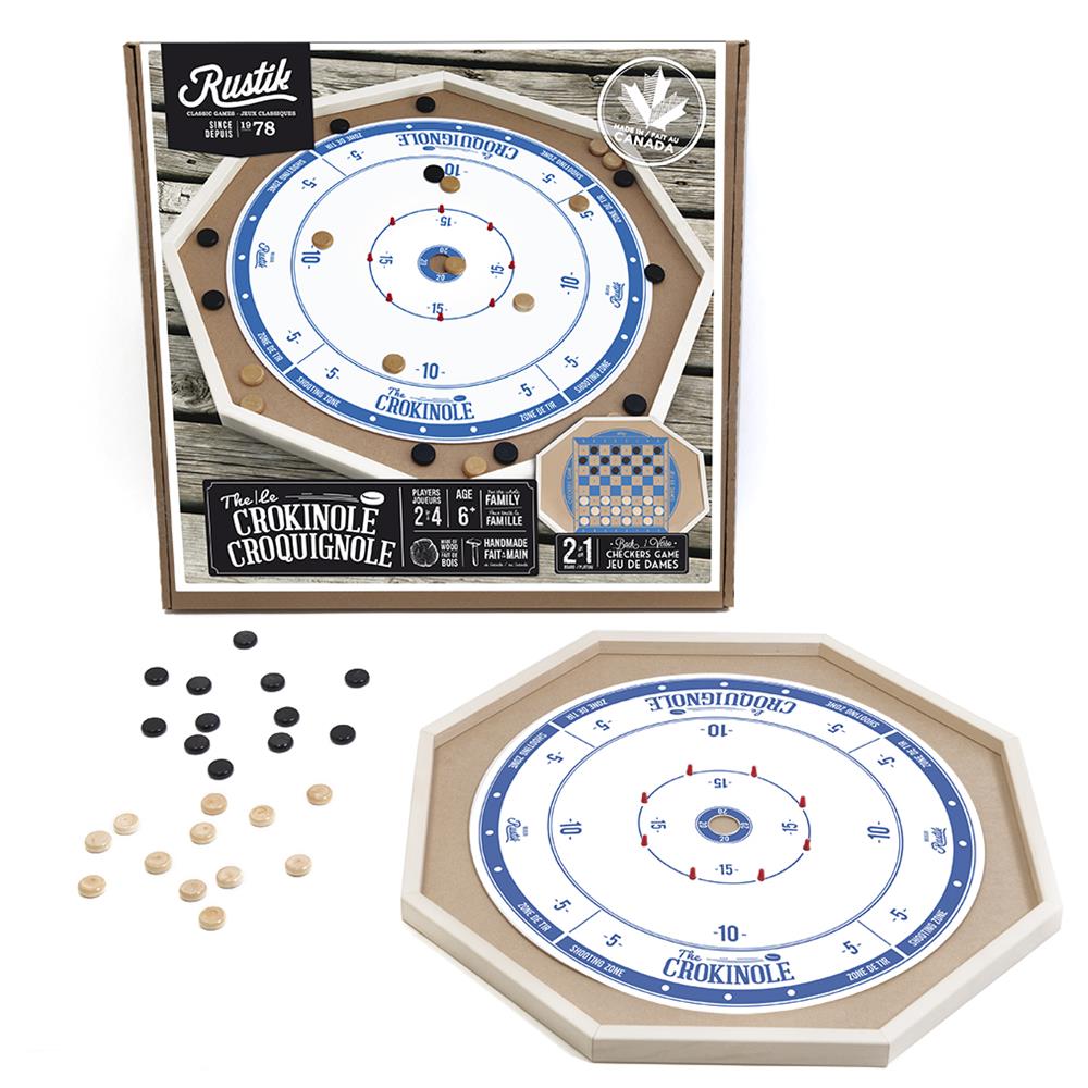 Deluxe Crokinole 3 in 1 Crokinole / Chess / Checkers