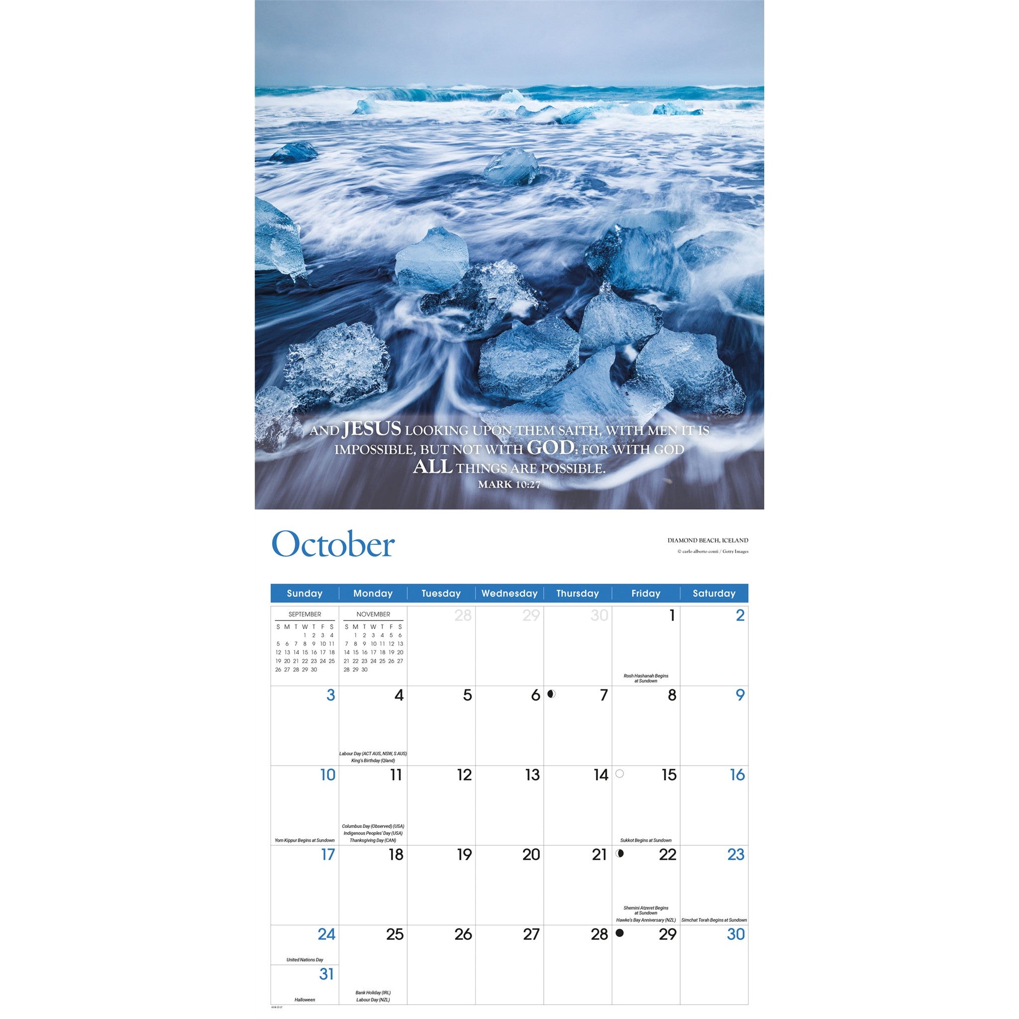 Calendrier mural 2027 : Versets bibliques