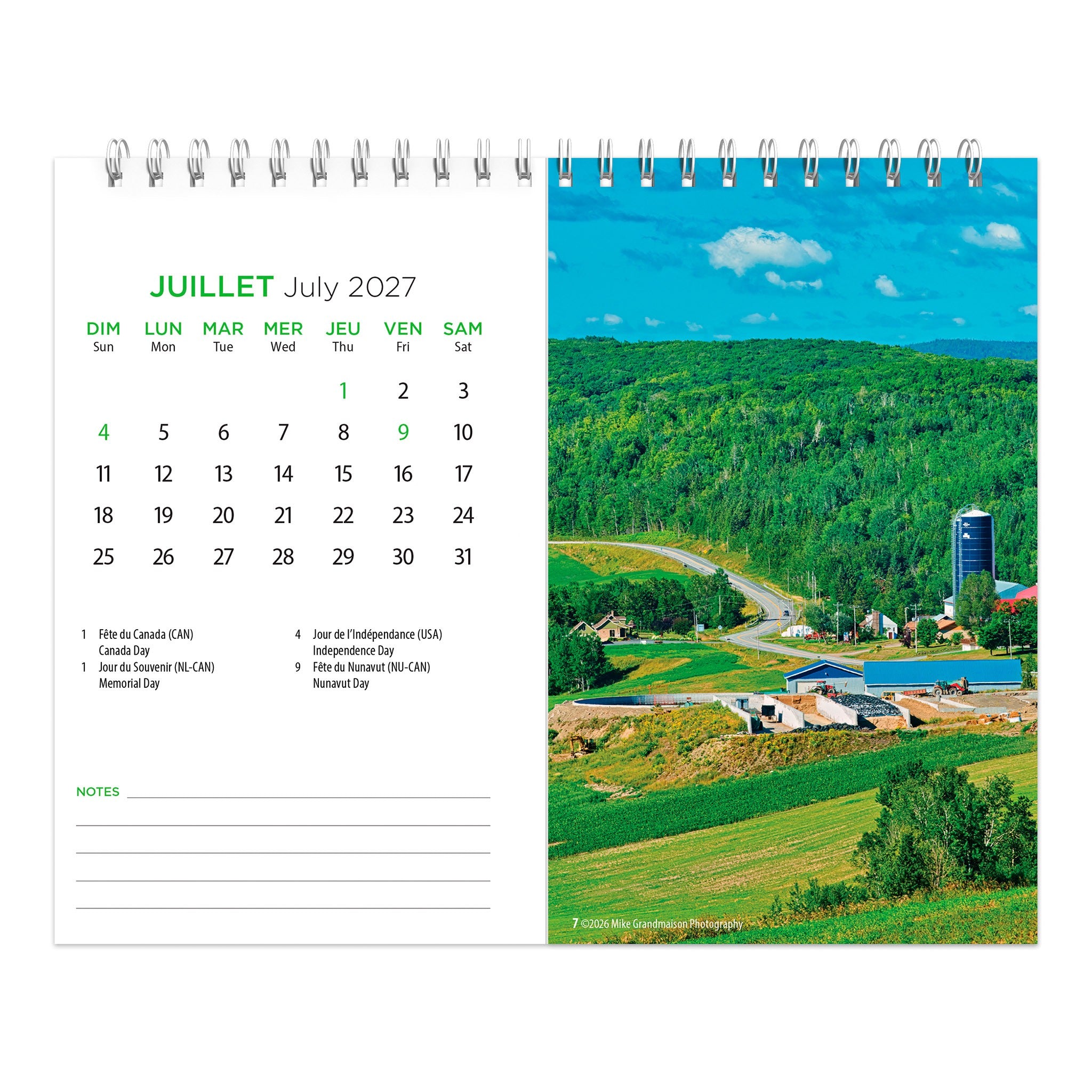Québec Double-View 2027 Easel Calendar